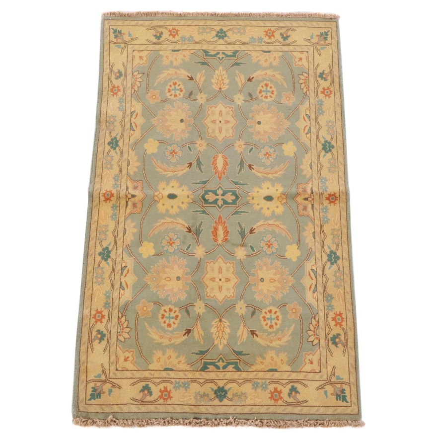 4'2 x 7'1 Hand-Knotted Persian Mahal Wool Rug