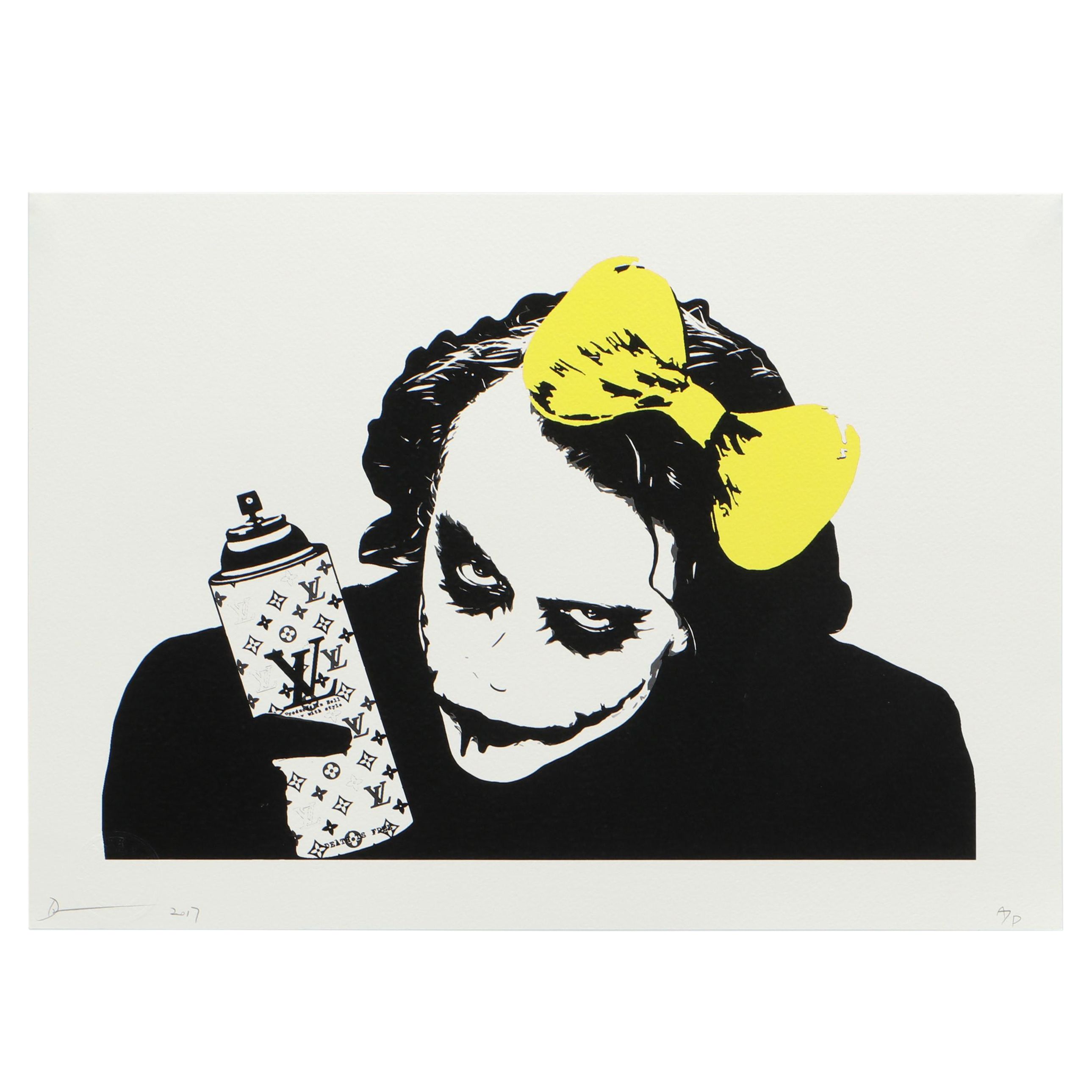 Death NYC Offset Lithograph "Joker Spray Yellow", 2017