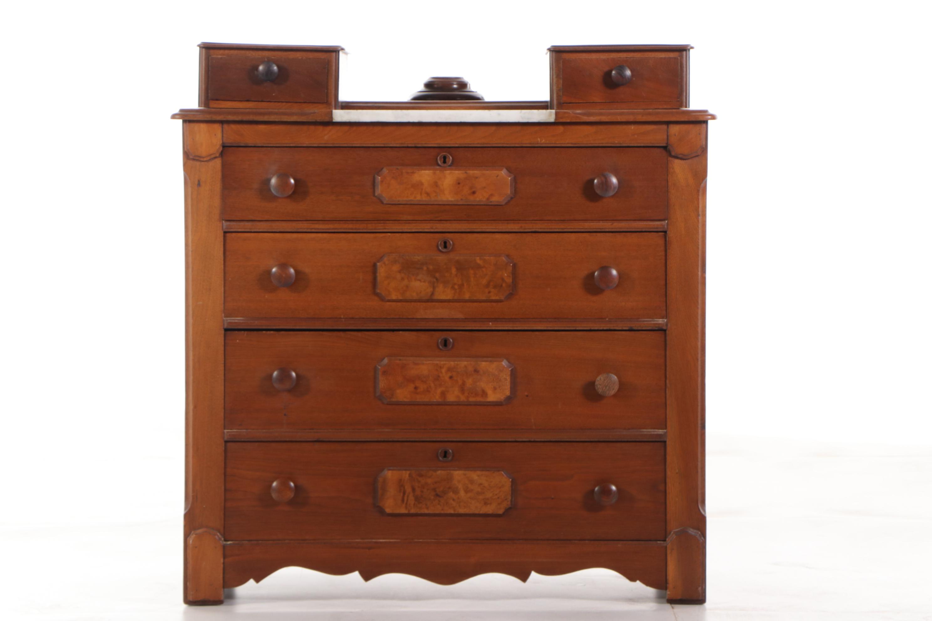 Victorian Eastlake Walnut Dresser, Late 19th Century
