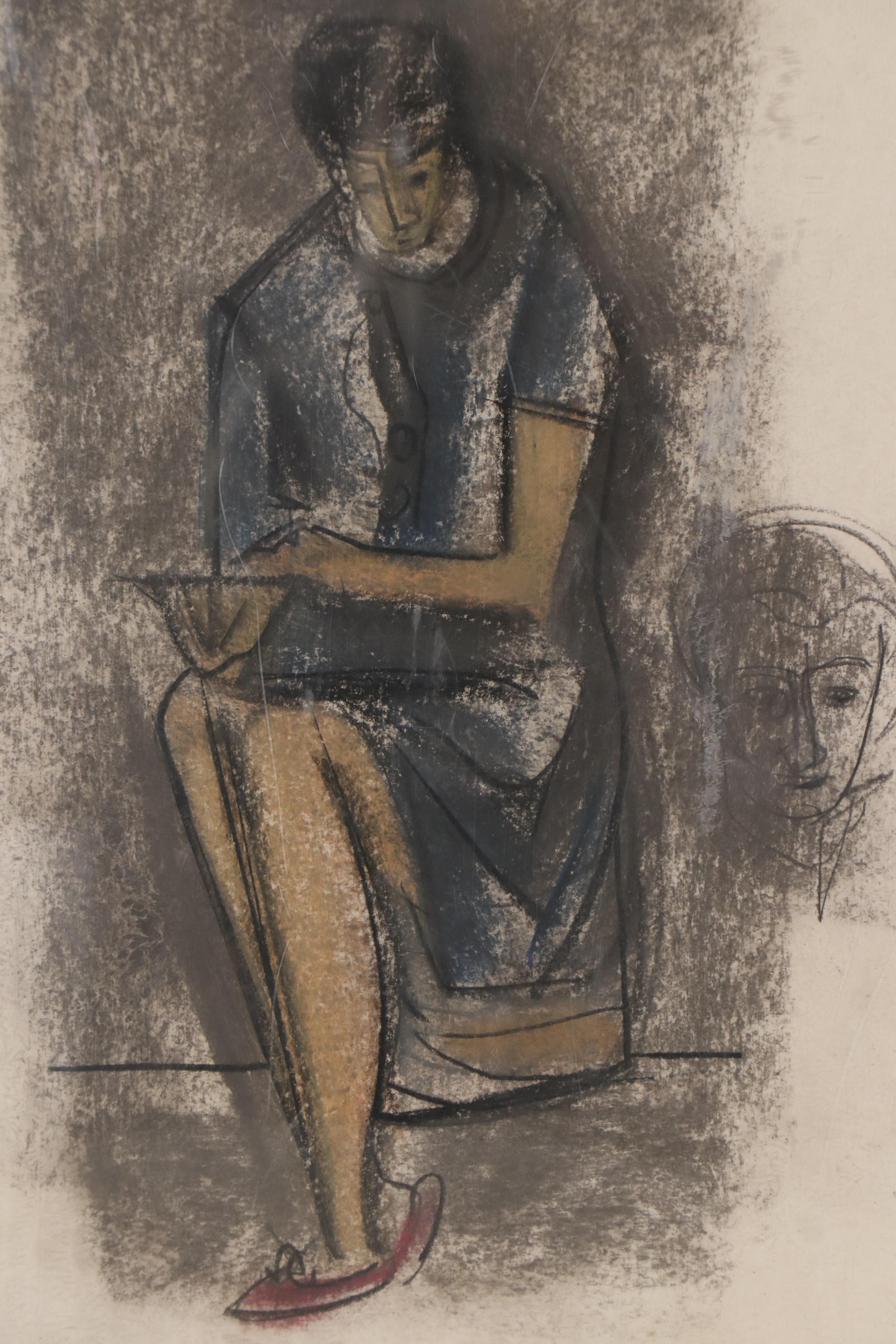 Pastel Figure Drawings Attributed to John Alfred Begg, Mid 20th Century
