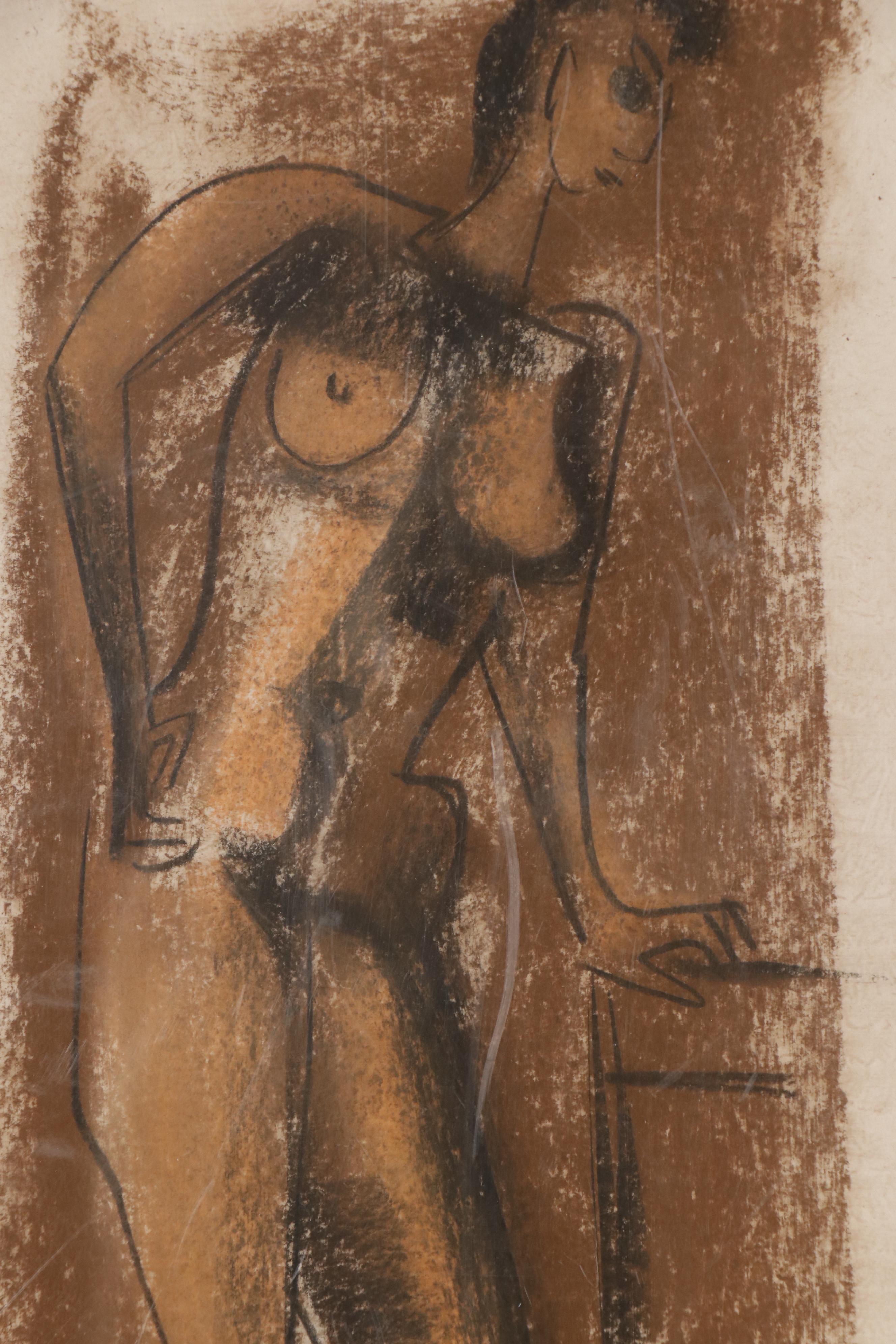 Pastel Figure Drawings Attributed to John Alfred Begg, Mid 20th Century