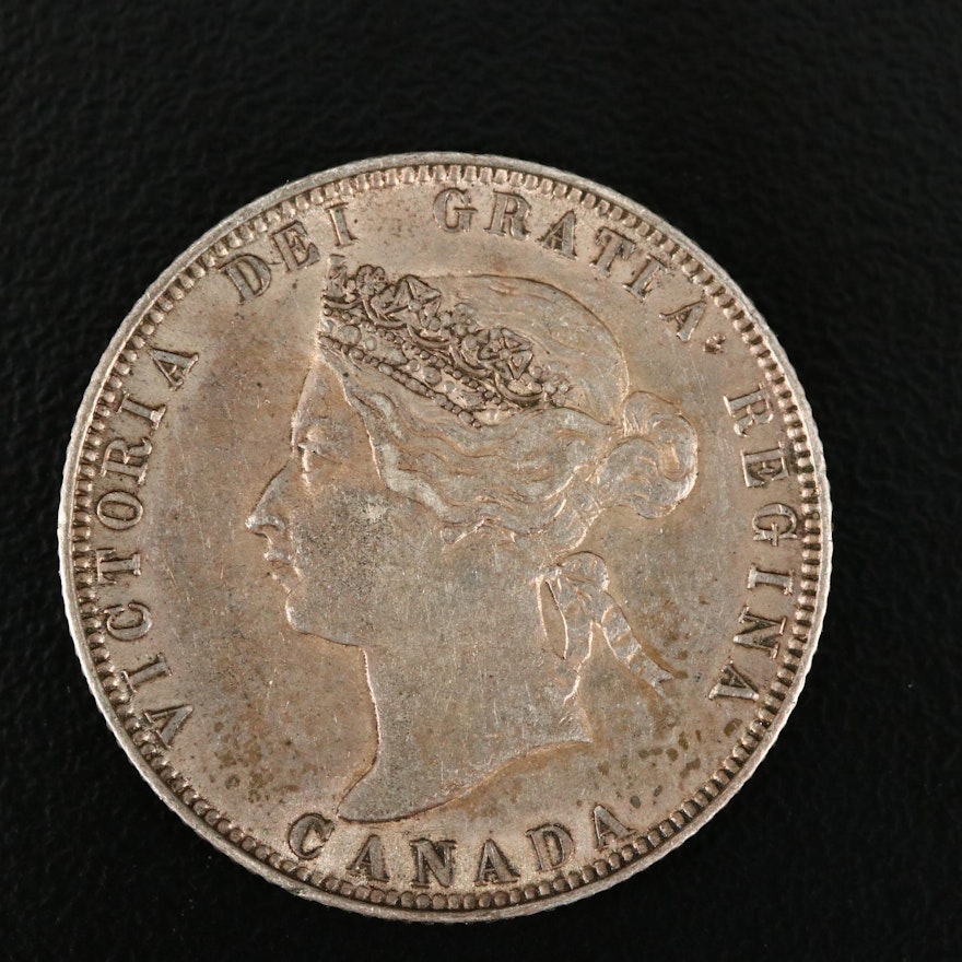 1874-H Canadian Silver Quarter