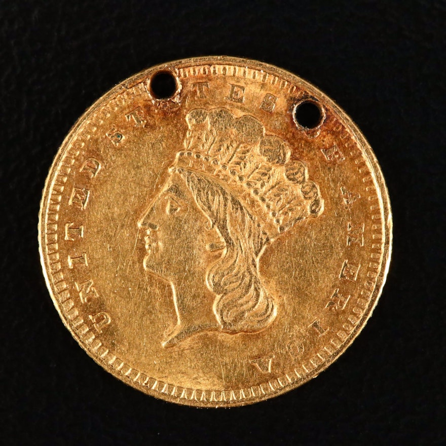 1862 Type III Indian Head Princess $1 Gold Coin