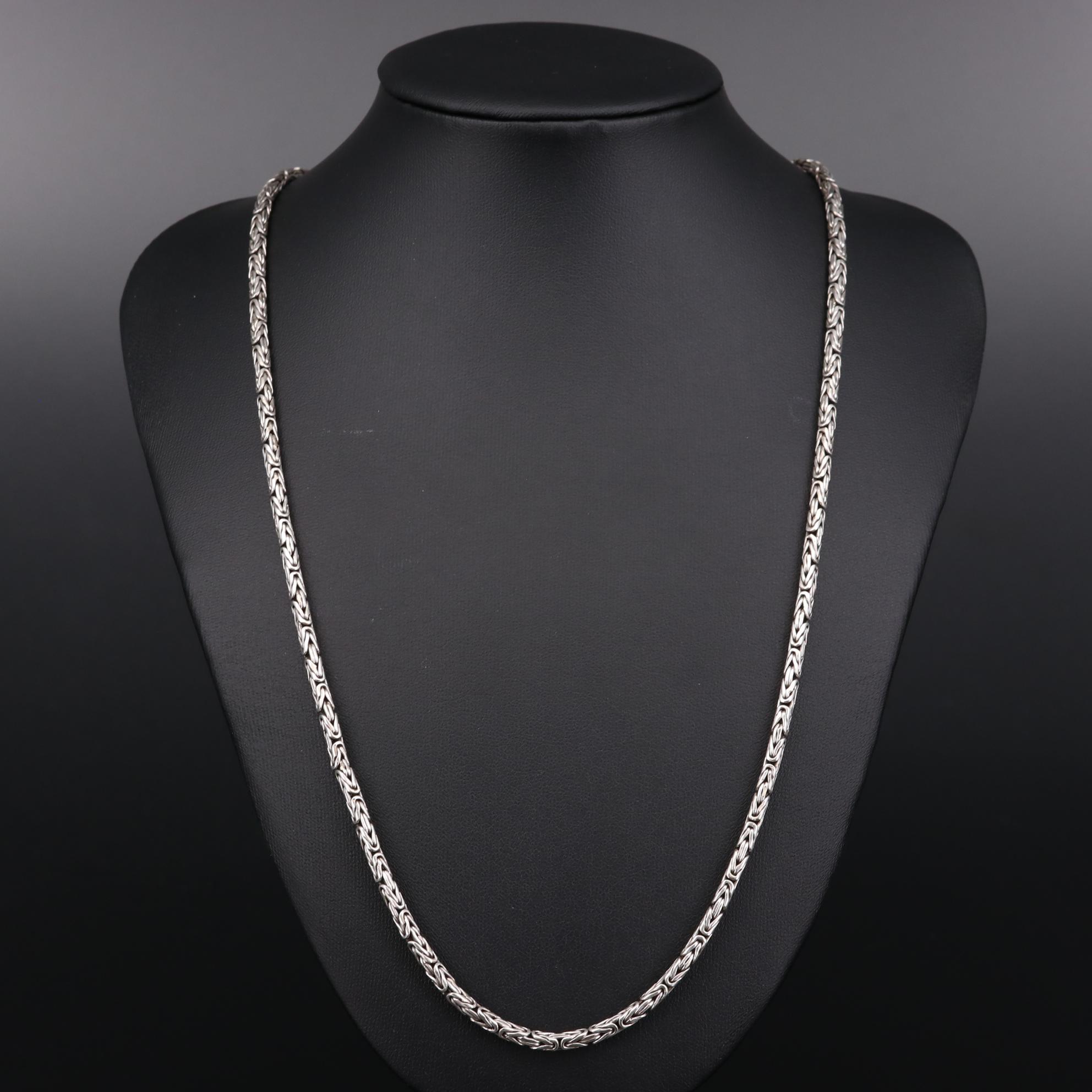 Sterling Silver Byzantine Link Necklace