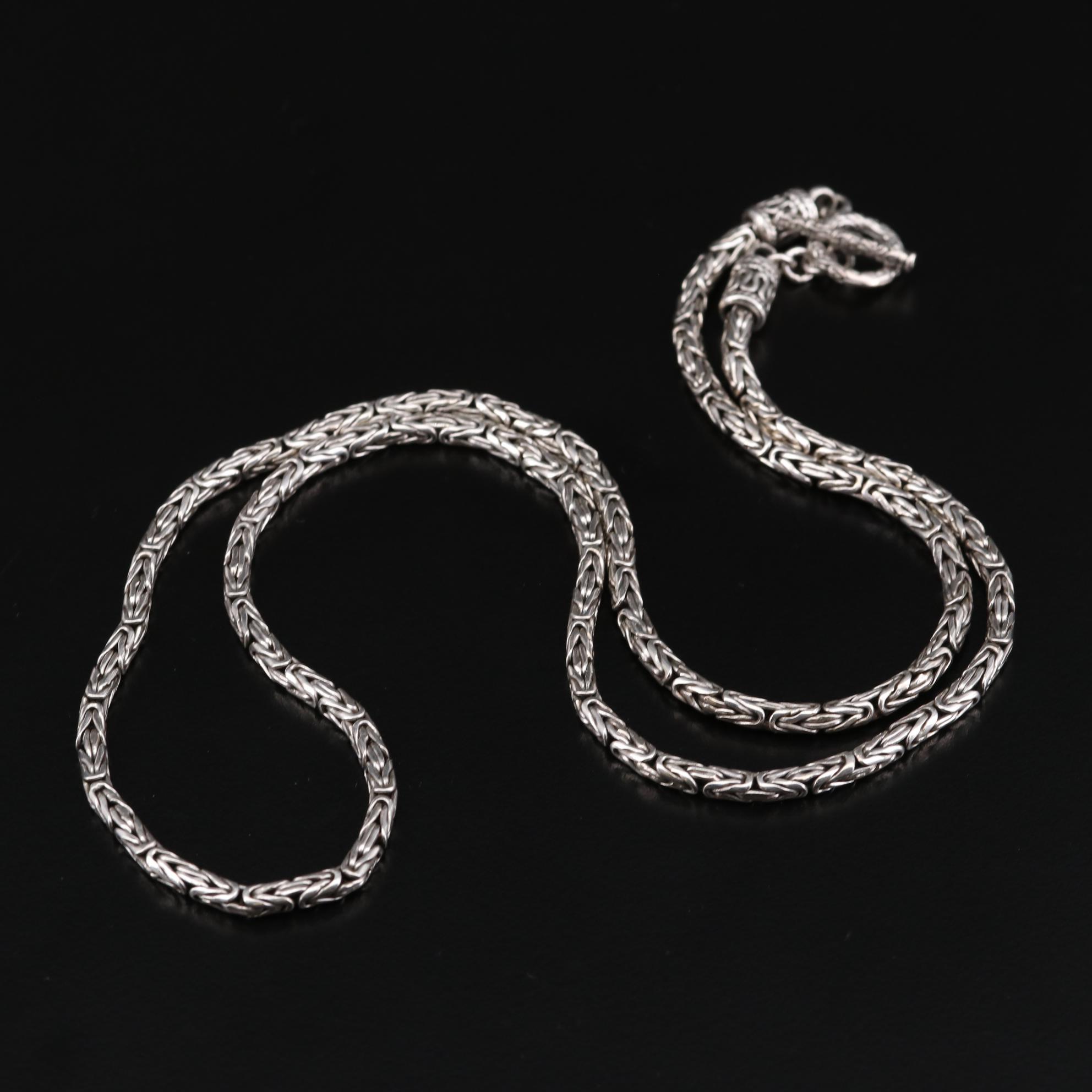 Sterling Silver Byzantine Link Necklace