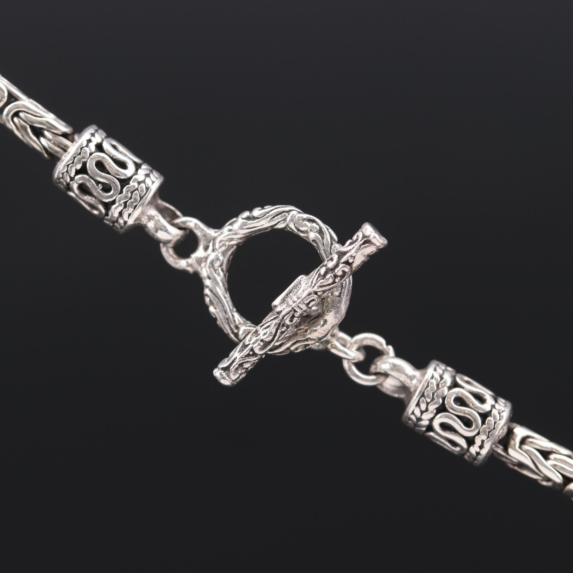 Sterling Silver Byzantine Link Necklace