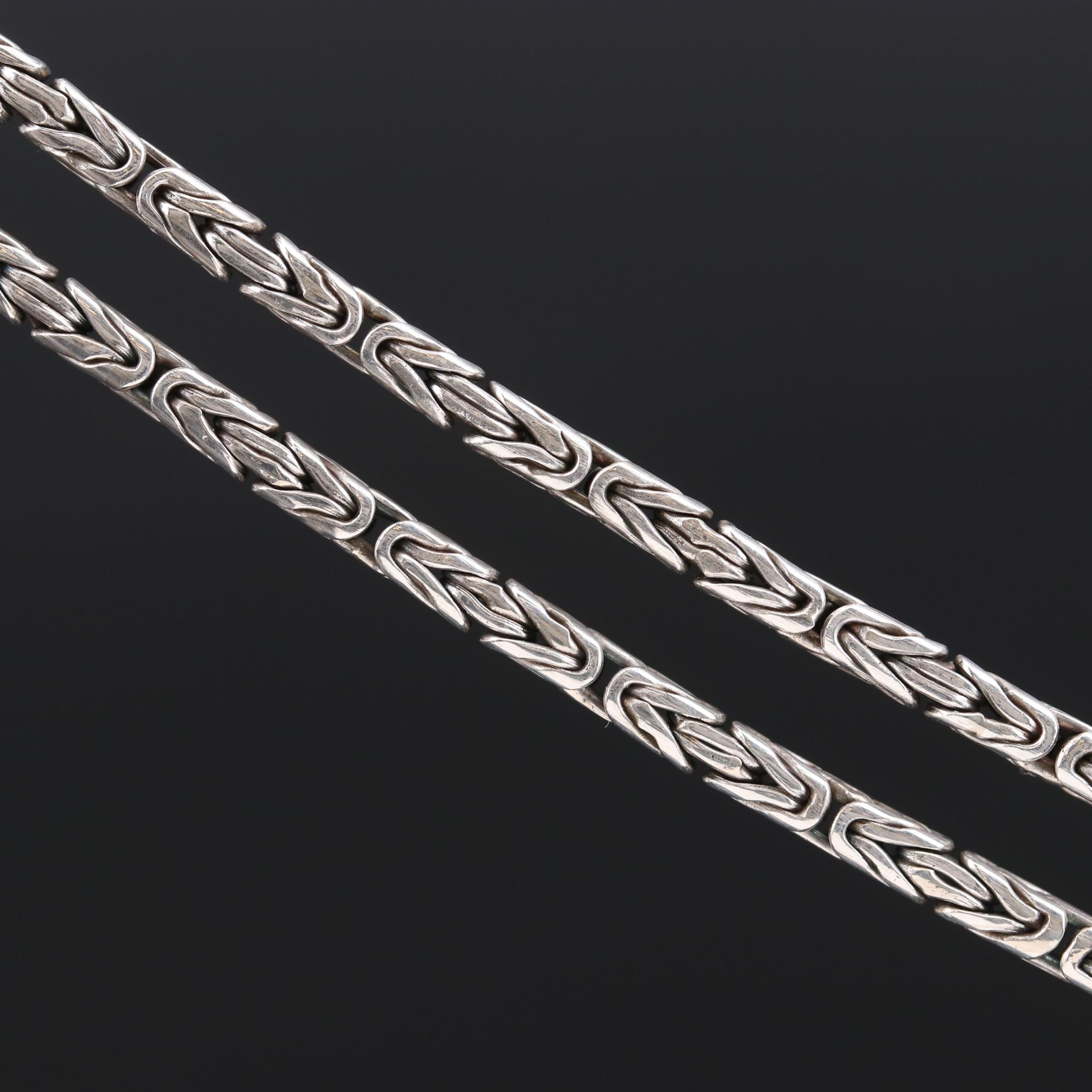 Sterling Silver Byzantine Link Necklace