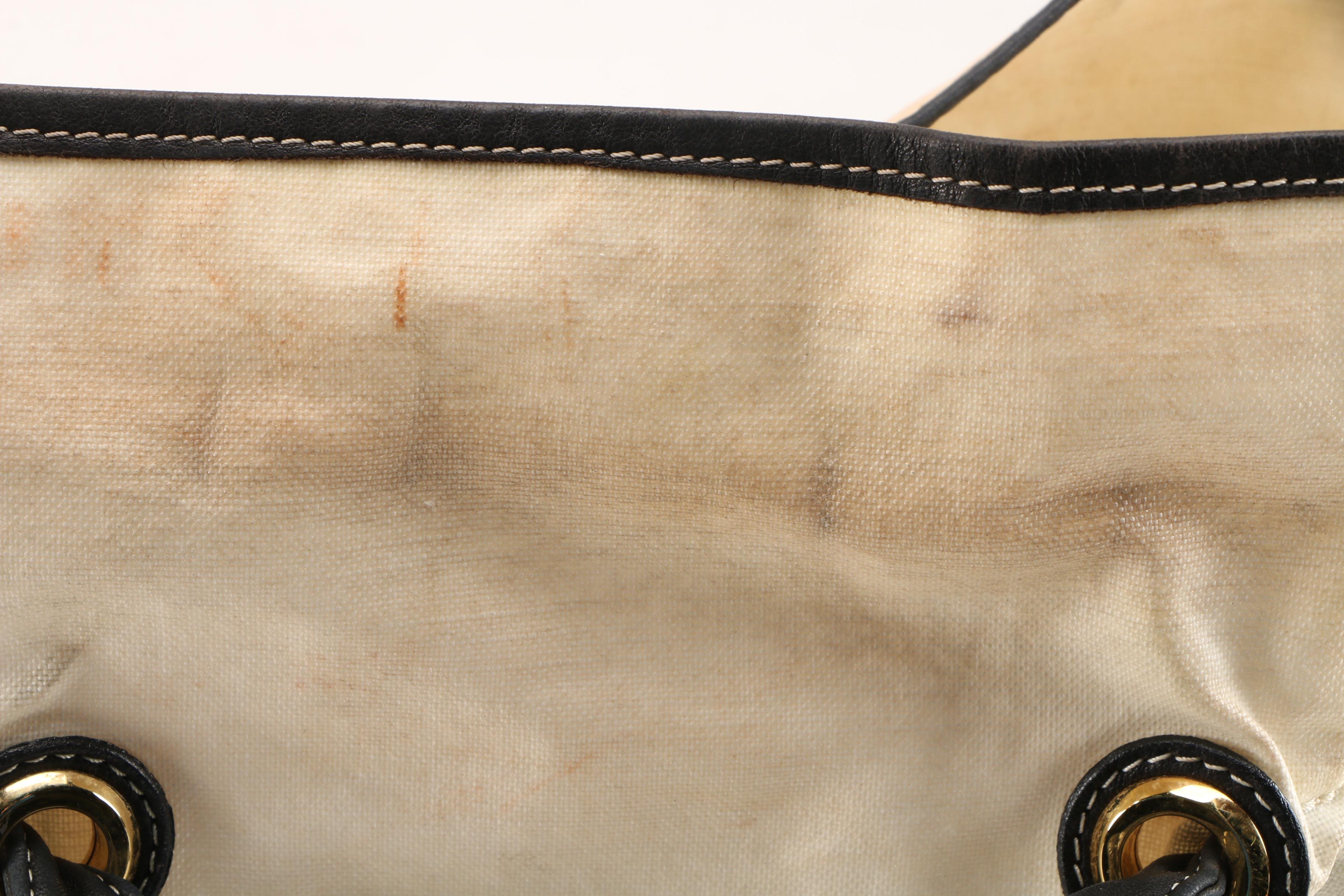 Lanvin Paris Alber Elbaz Drawstring Shopper Tote in Waxed Canvas and Leather