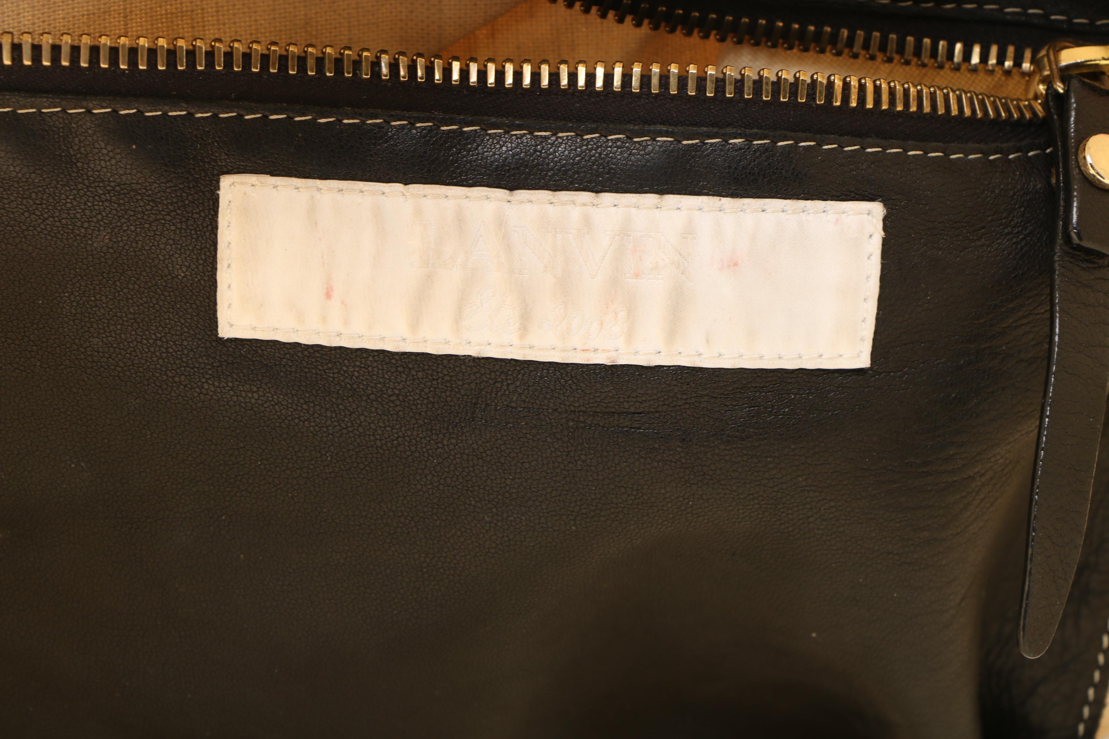 Lanvin Paris Alber Elbaz Drawstring Shopper Tote in Waxed Canvas and Leather