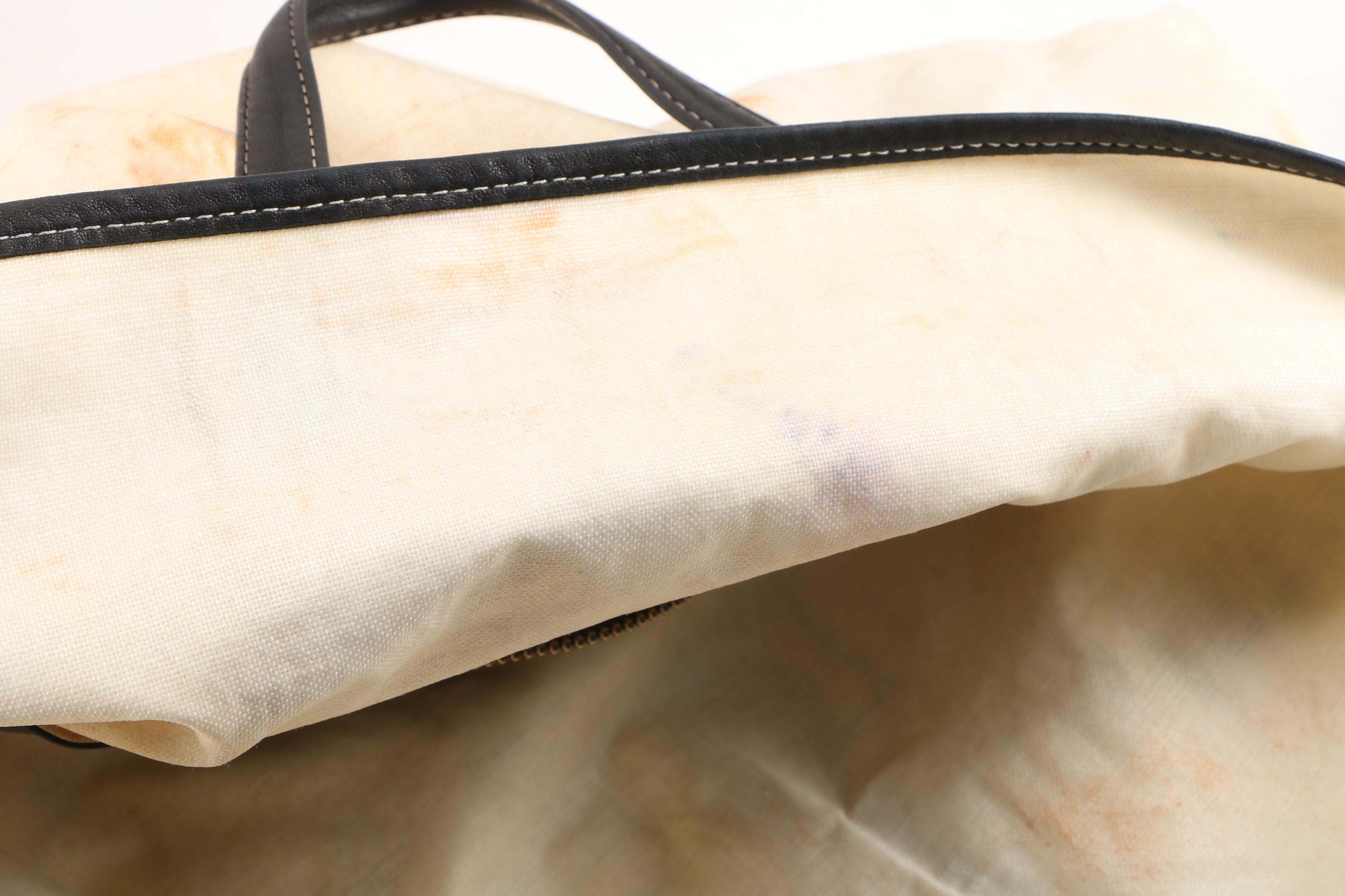 Lanvin Paris Alber Elbaz Drawstring Shopper Tote in Waxed Canvas and Leather