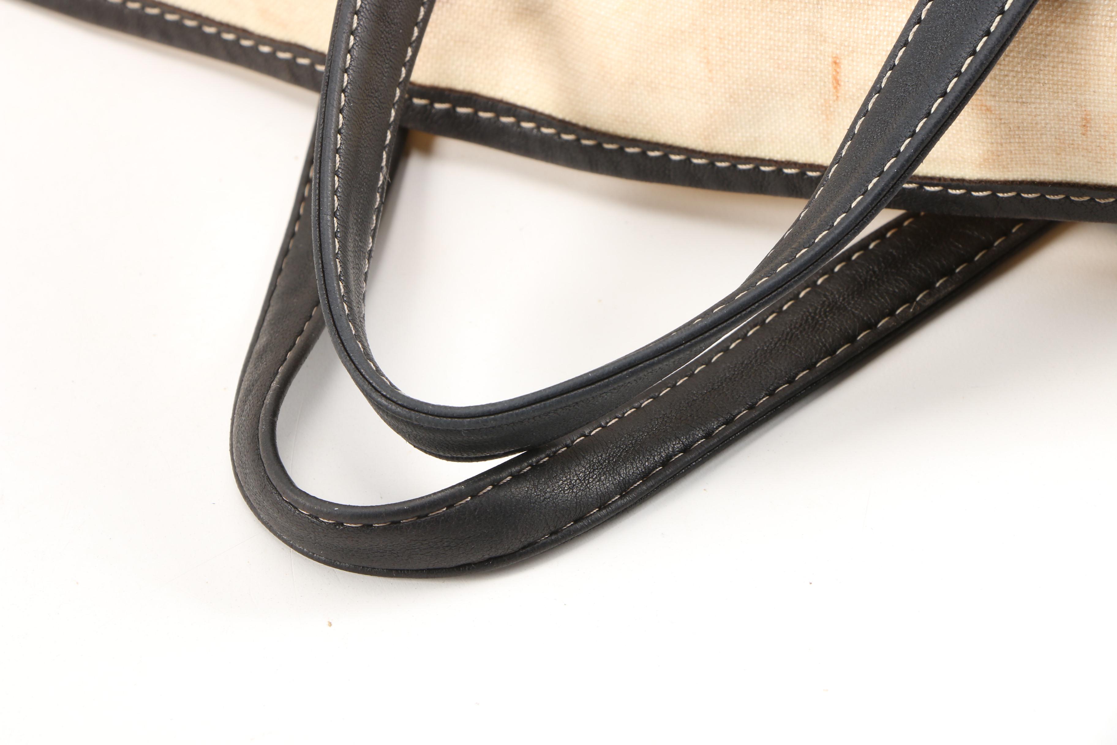 Lanvin Paris Alber Elbaz Drawstring Shopper Tote in Waxed Canvas and Leather