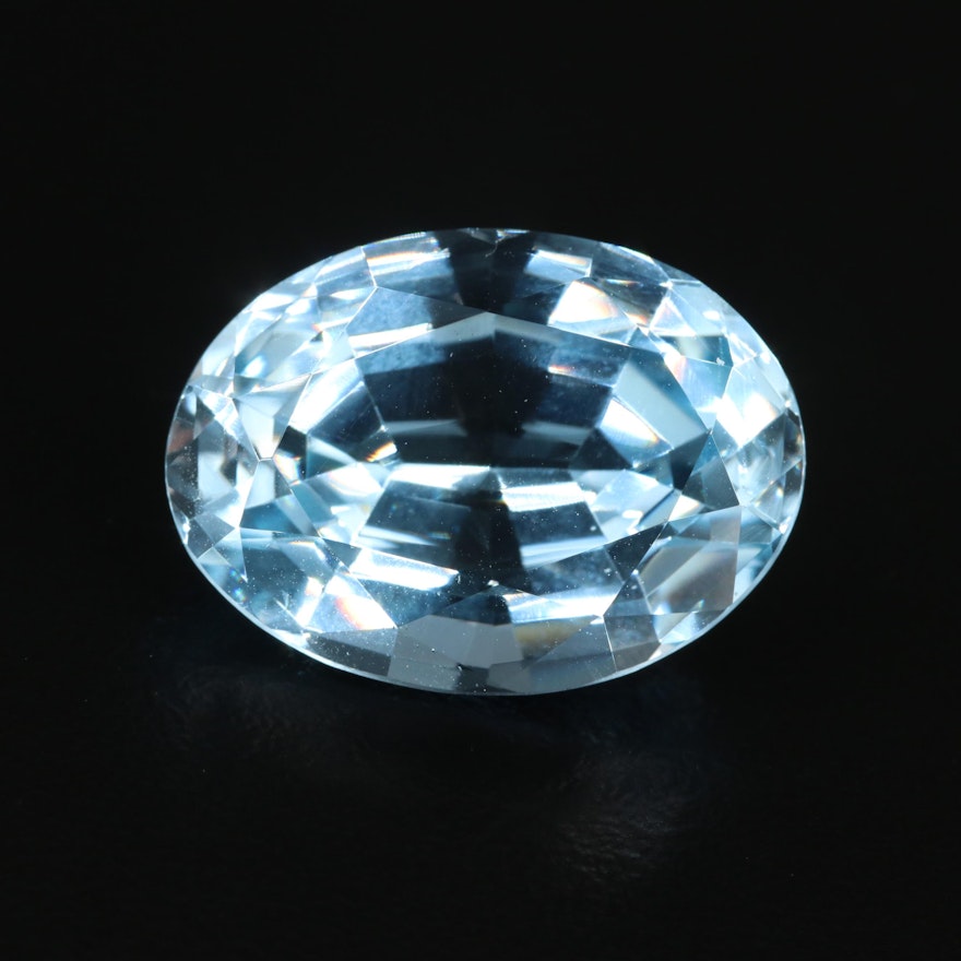 Loose Oval Faceted 25.35 CT Topaz Gemstone