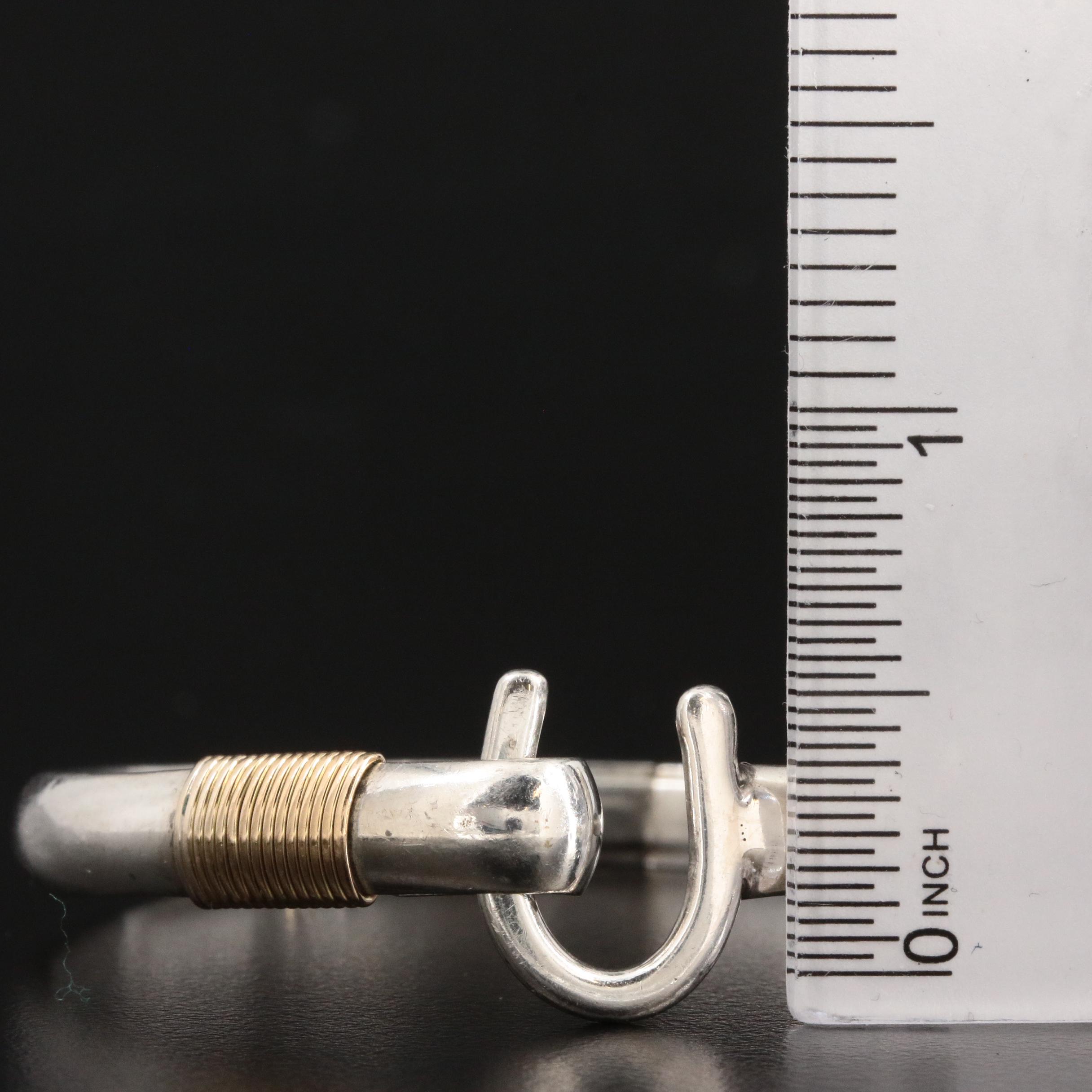 Sonya Sterling Silver Hook Bracelet with 14K Gold Accent