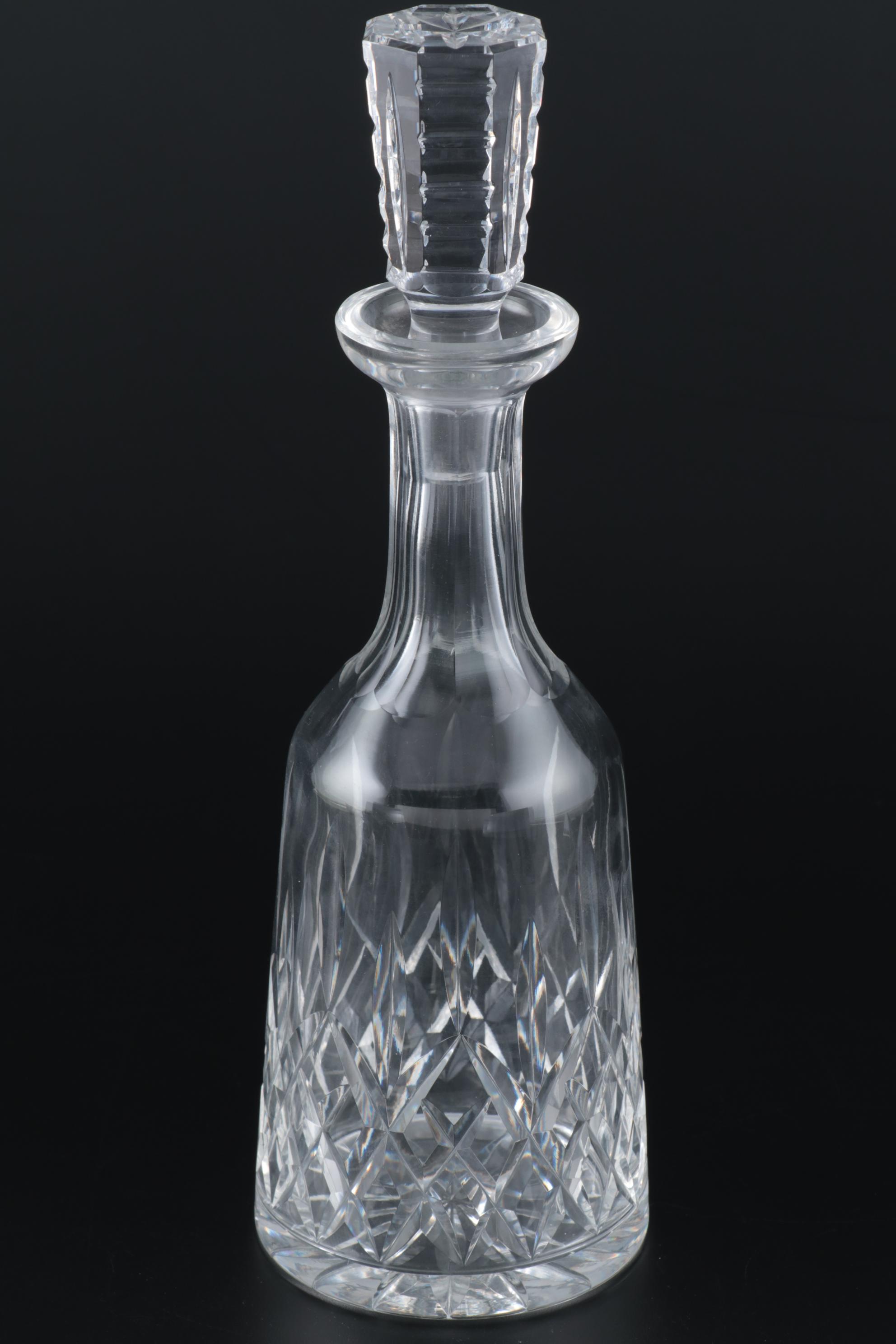 Waterford Crystal "Lismore" Wine Decanter with Stopper, Late 20th Century