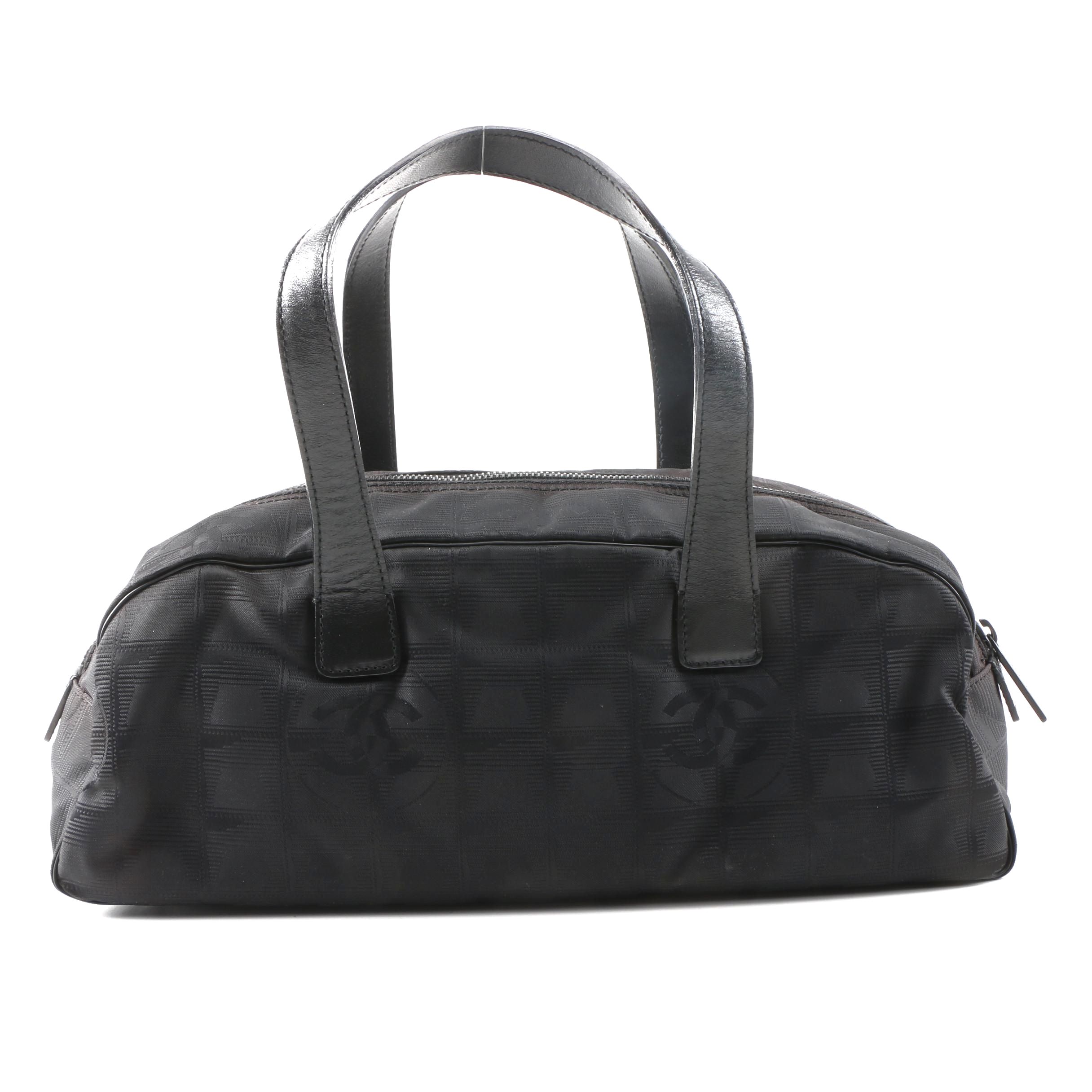 Chanel New Travel Line Bag in Black Nylon and Leather