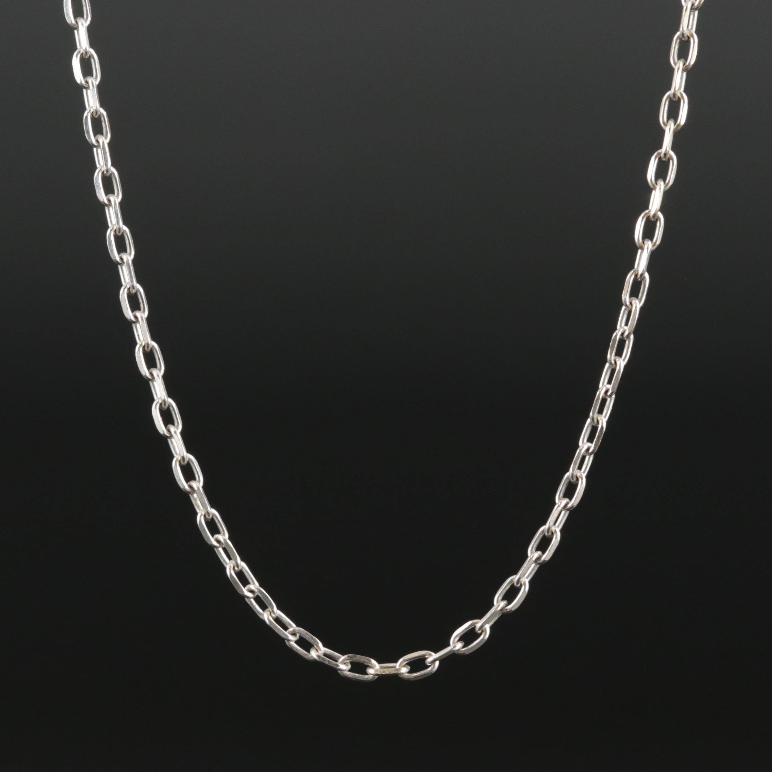 14K White Gold Cable Chain Necklace