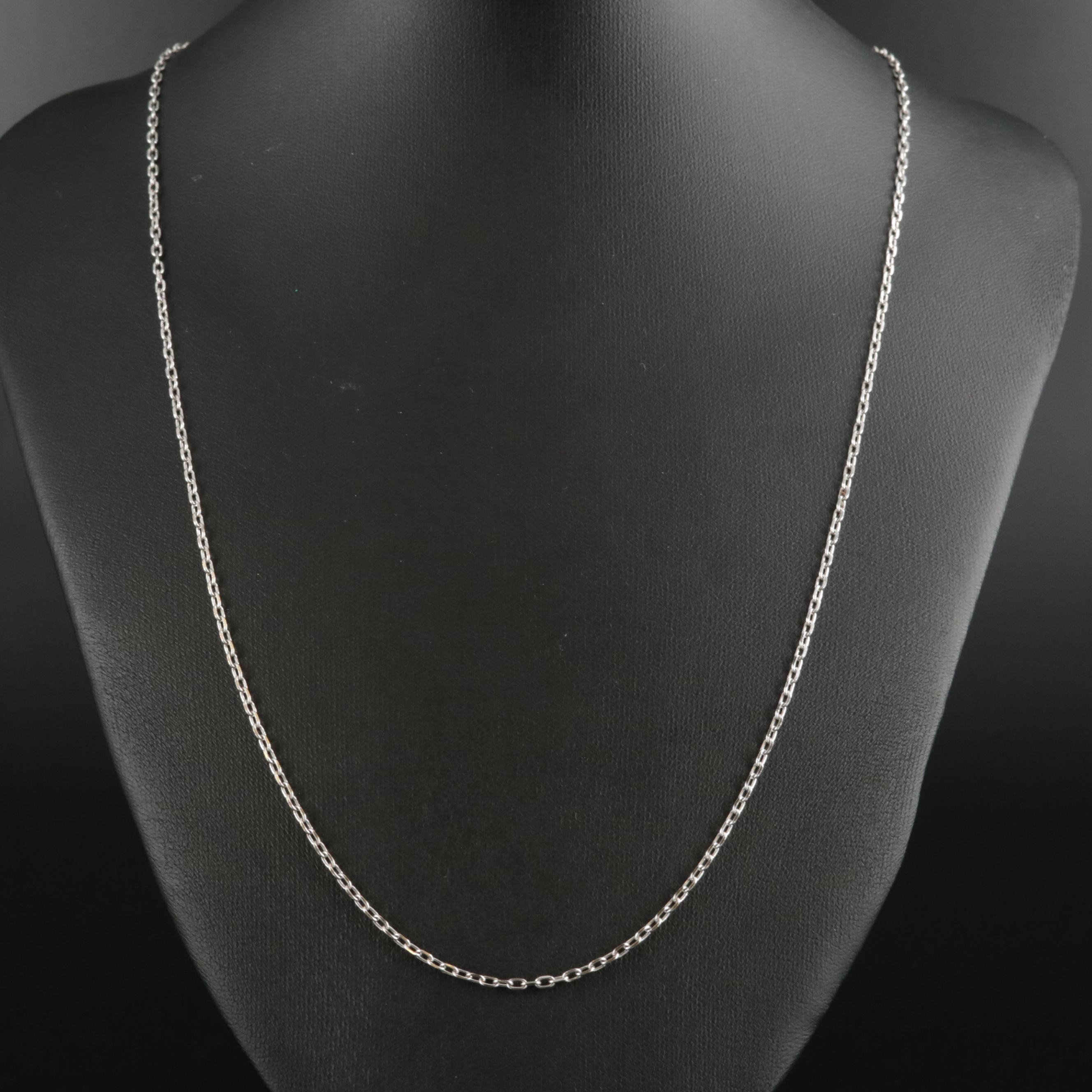 14K White Gold Cable Chain Necklace