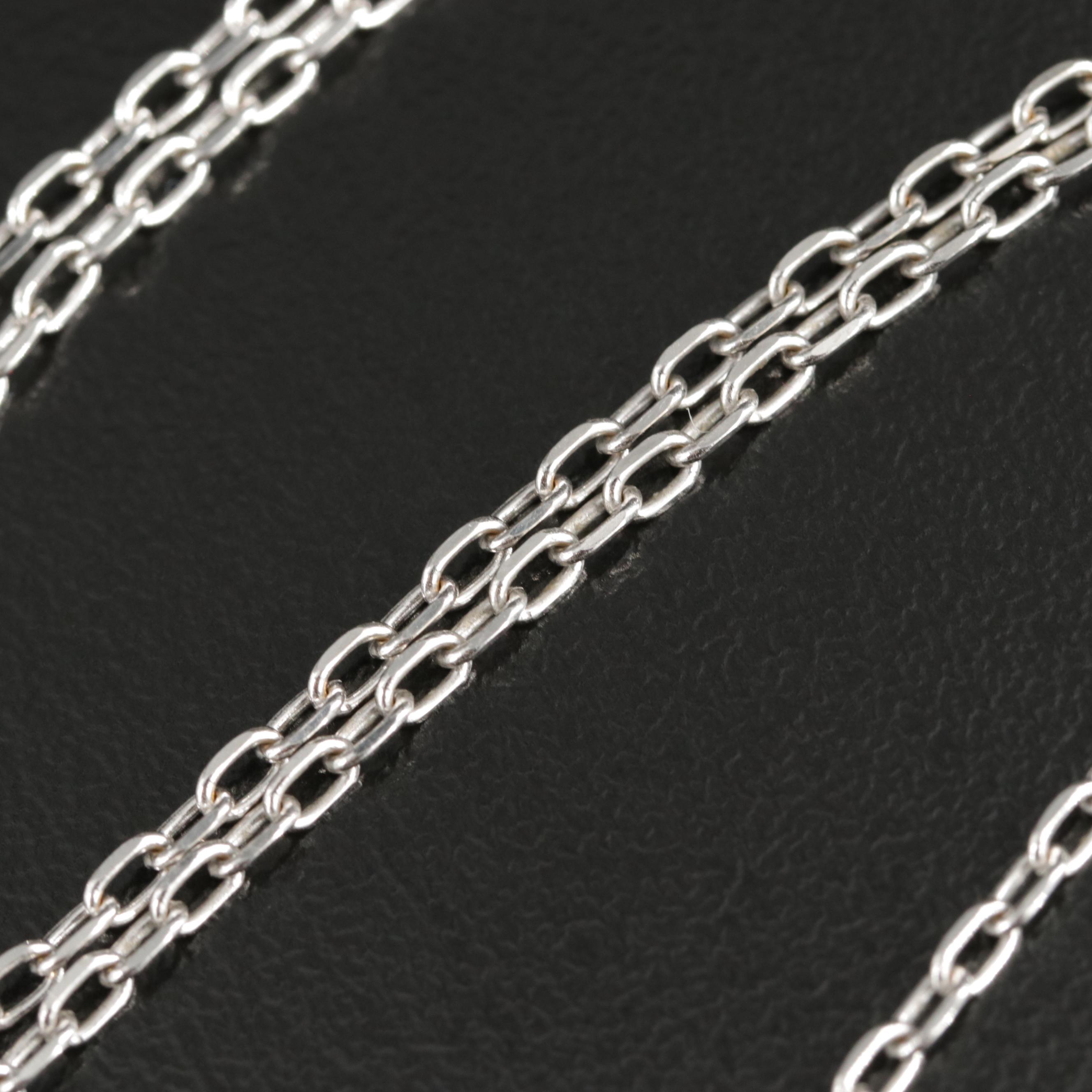 14K White Gold Cable Chain Necklace