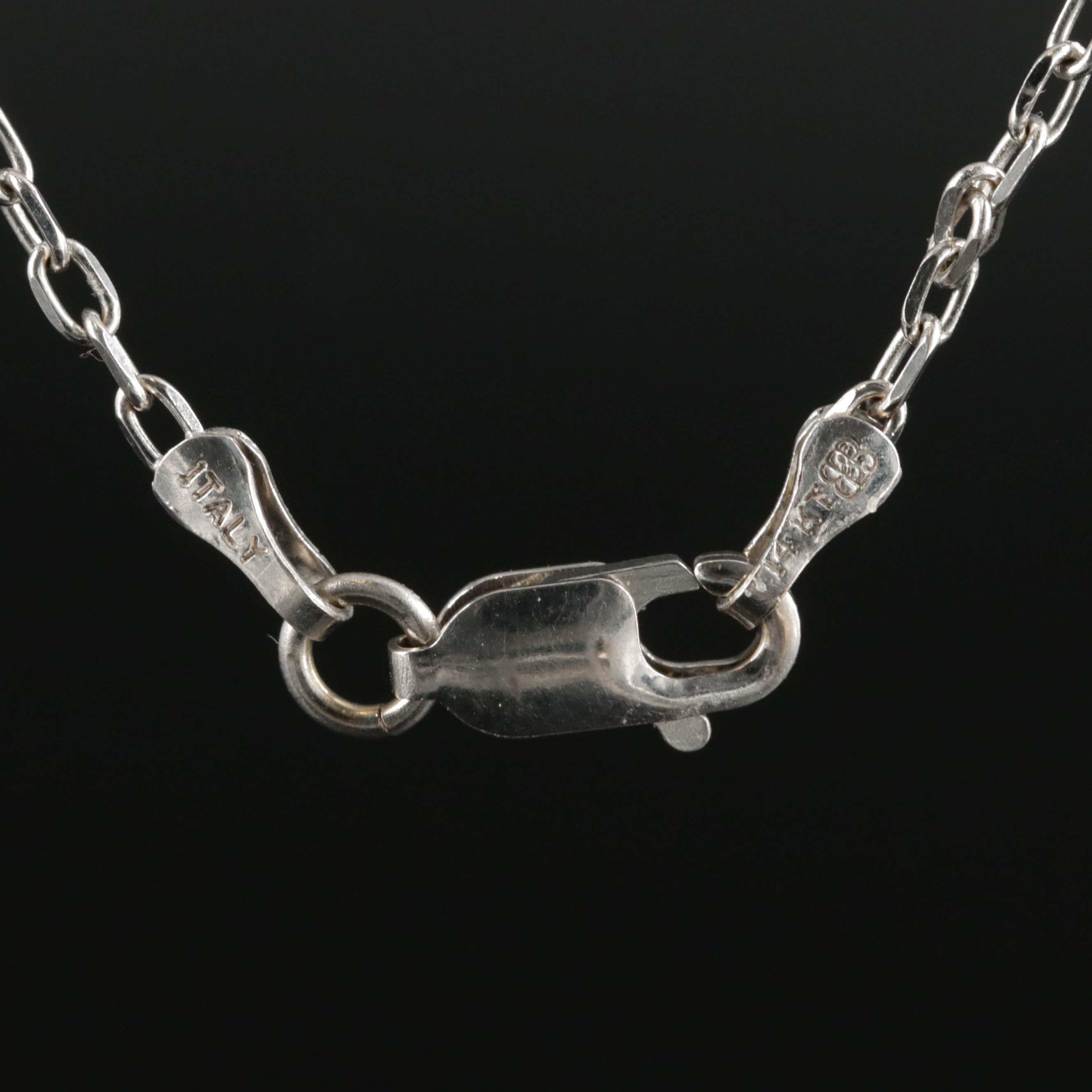 14K White Gold Cable Chain Necklace
