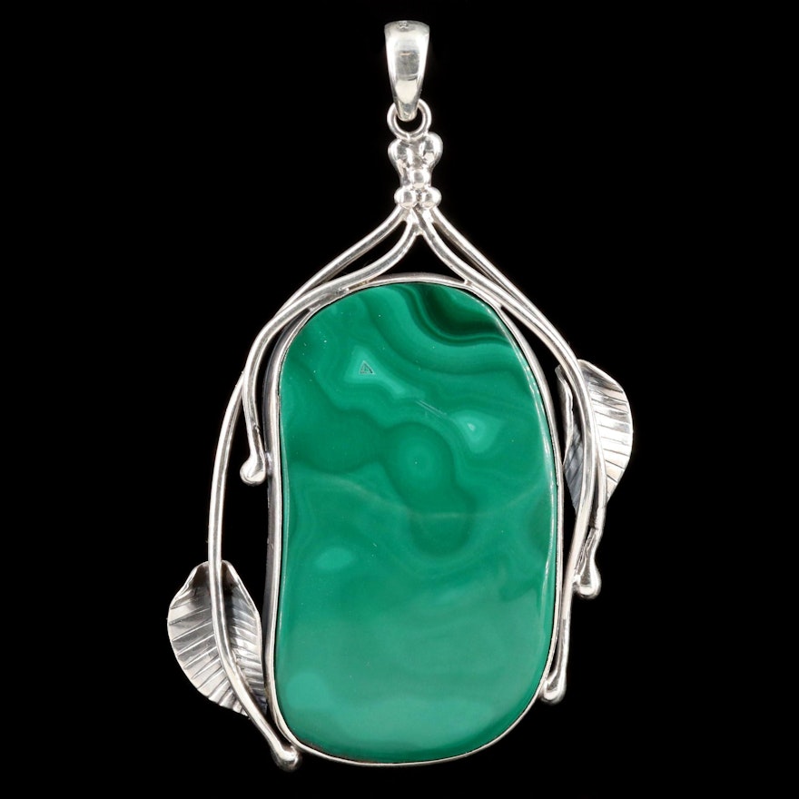 Sterling Silver Malachite Pendant