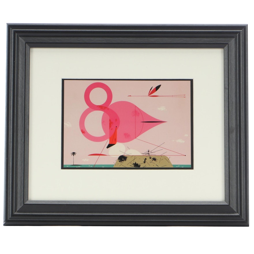 Offset Lithograph after Charley Harper "Flamingo (Ford Times)"