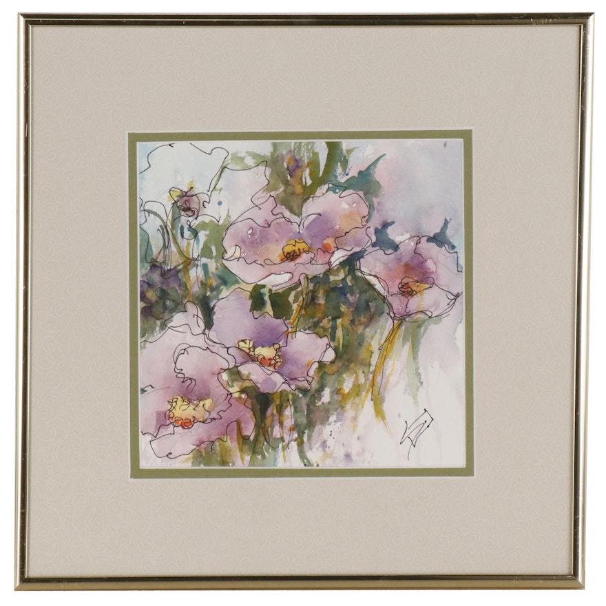 Sue Dion Watercolor Floral Painting