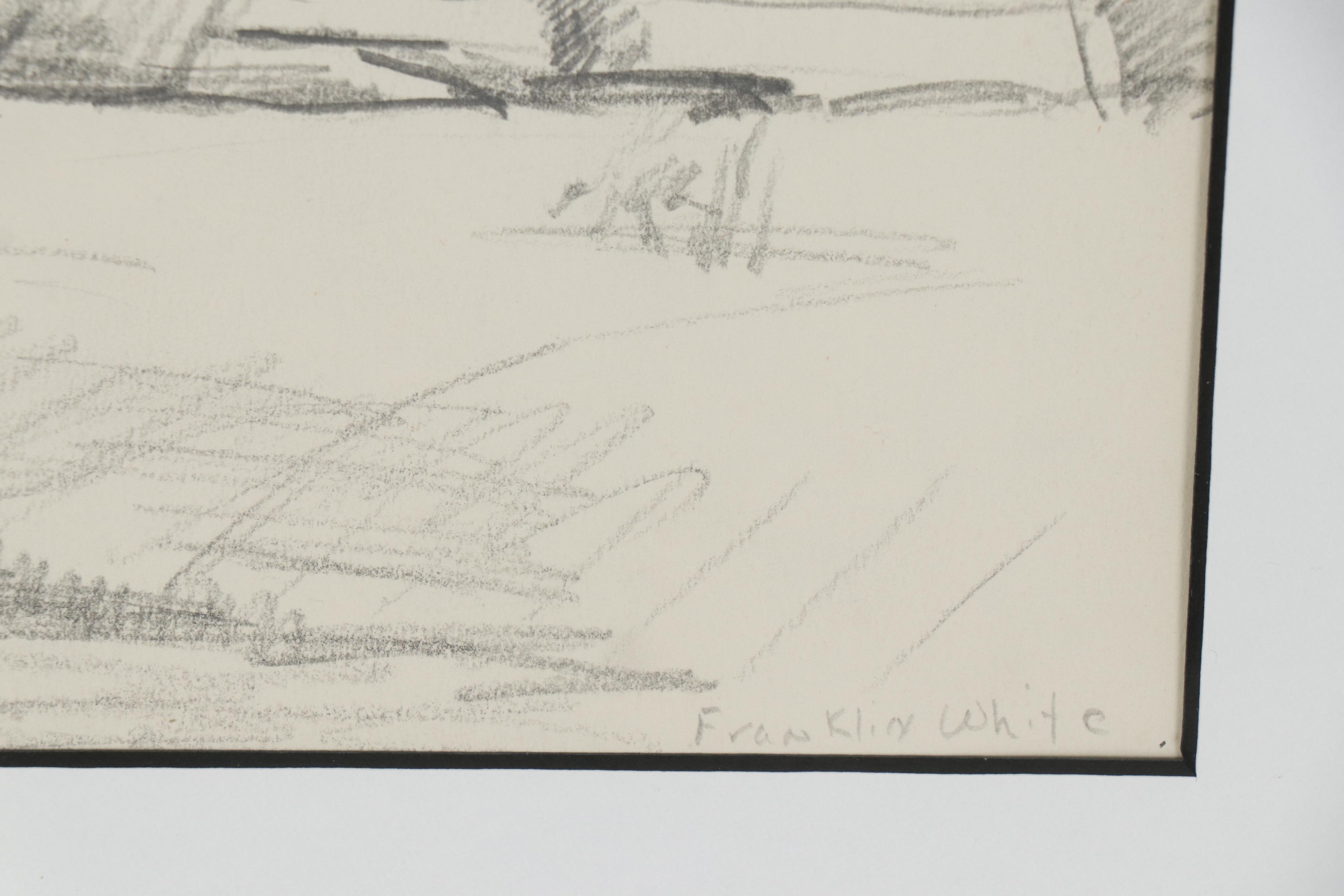 Franklin White Graphite Drawing of Landscape