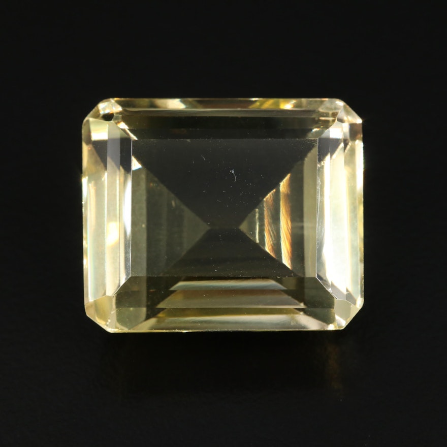 Loose Cut Corner Rectangular 34.86 CT Citrine Gemstone