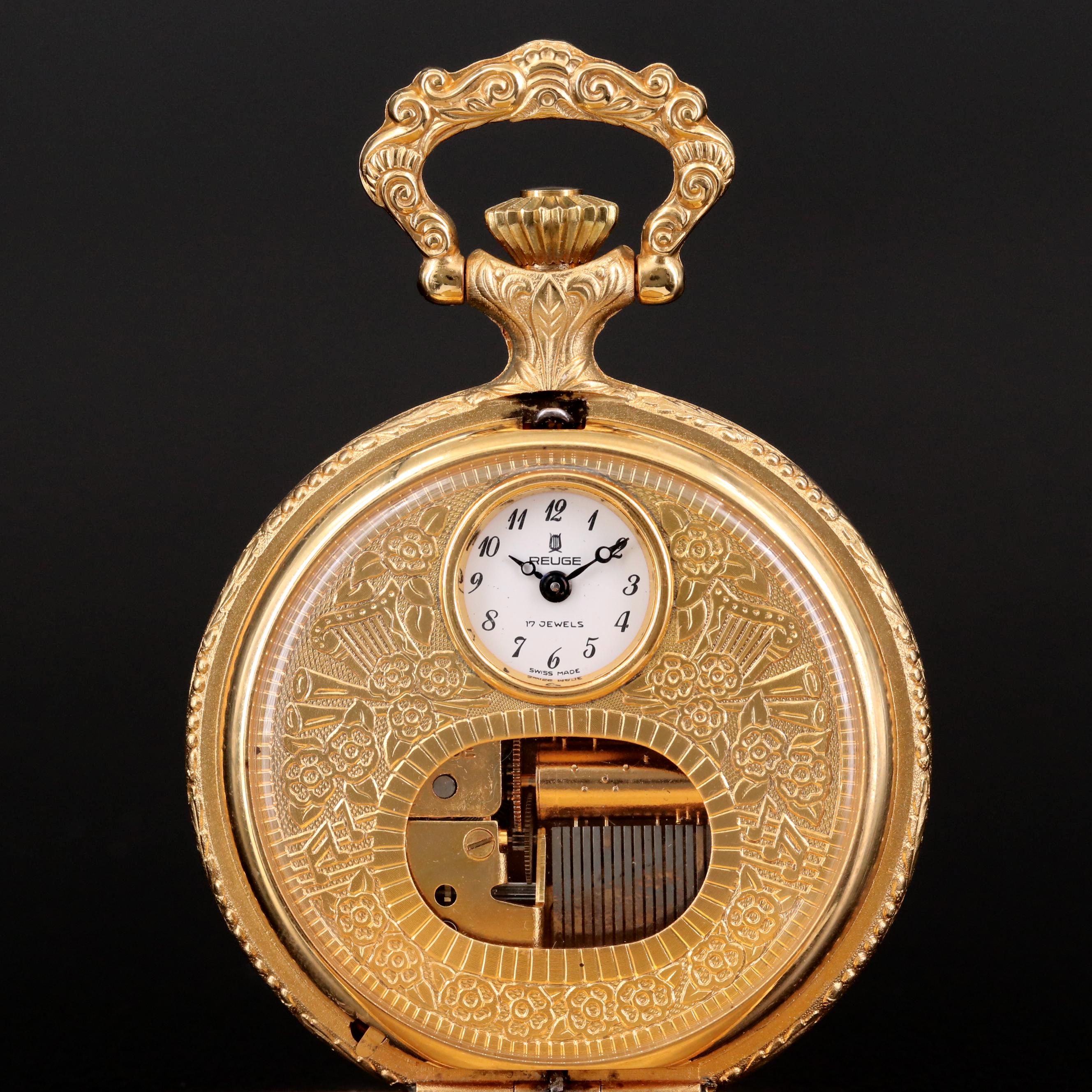 Reuge Swiss Musical Movement Pocket Watch