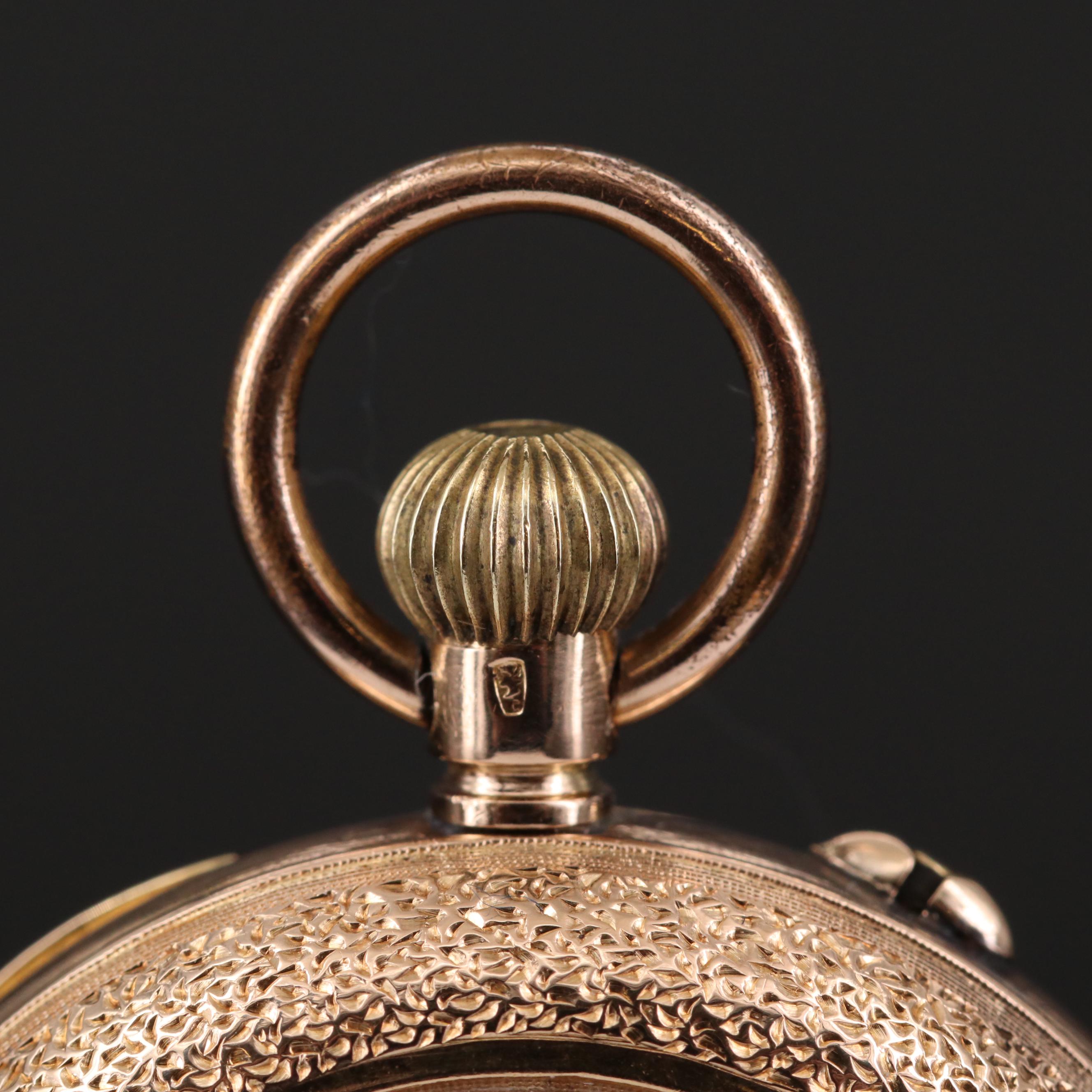 Antique 18K Gold and Enamel Convertible Pocket Watch