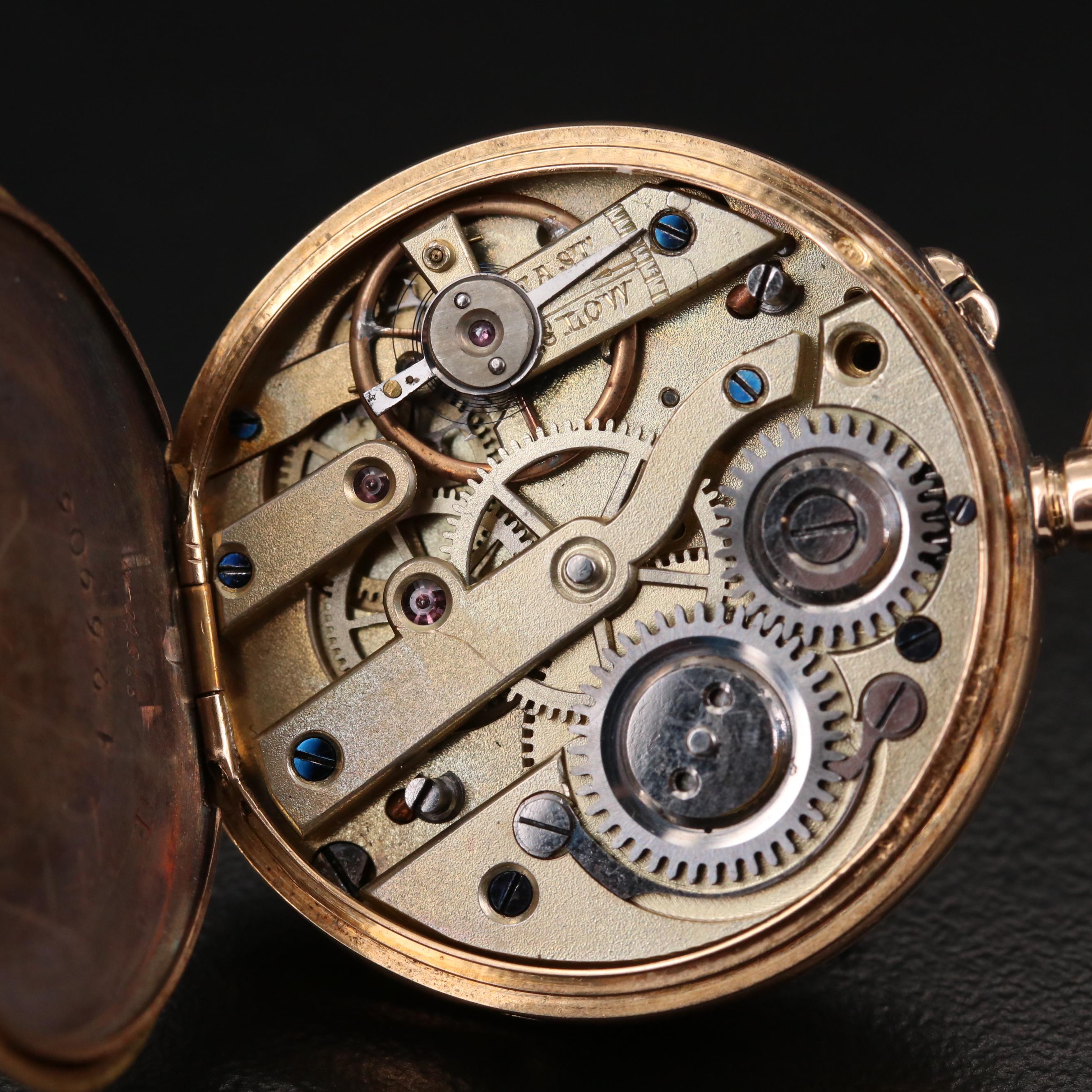 Antique 18K Gold and Enamel Convertible Pocket Watch