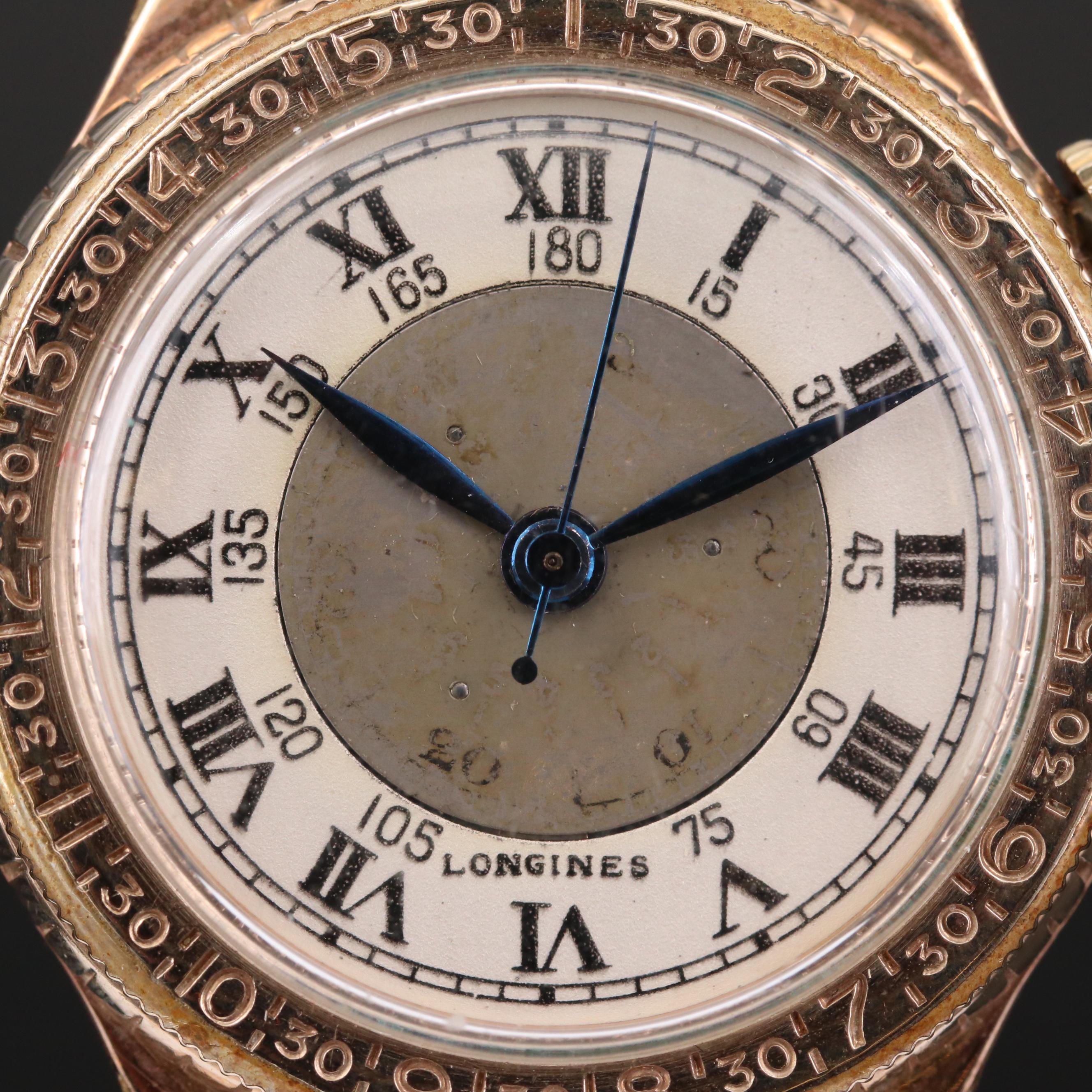 Vintage Longines Lindbergh Hour Angle 10K Gold Filled Navigation Watch