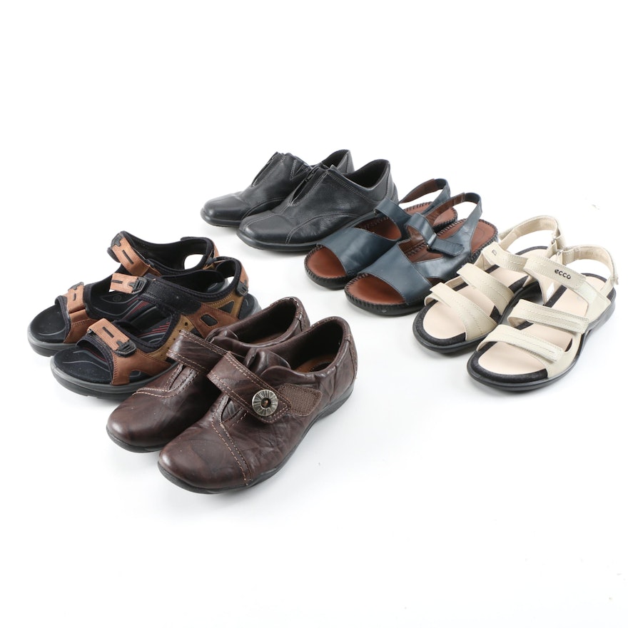 Ecco, Easy Spirit and Clarks Sandals and Walking Shoes