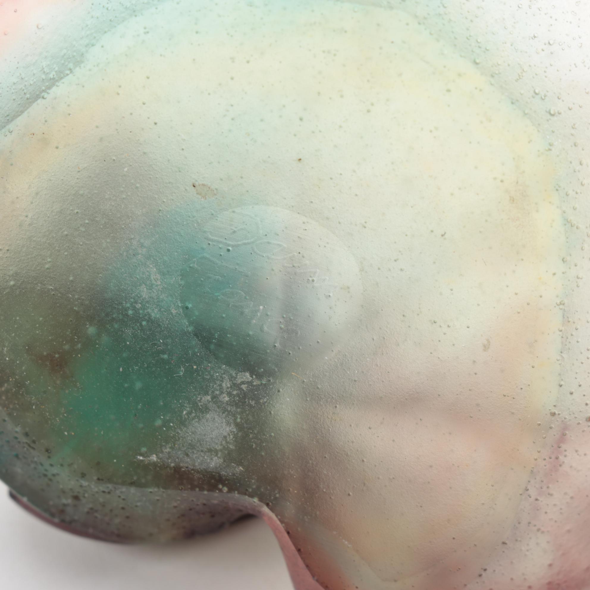 Daum "Frog on Lily Pad" Green Pâte de verre Glass Trinket Dish