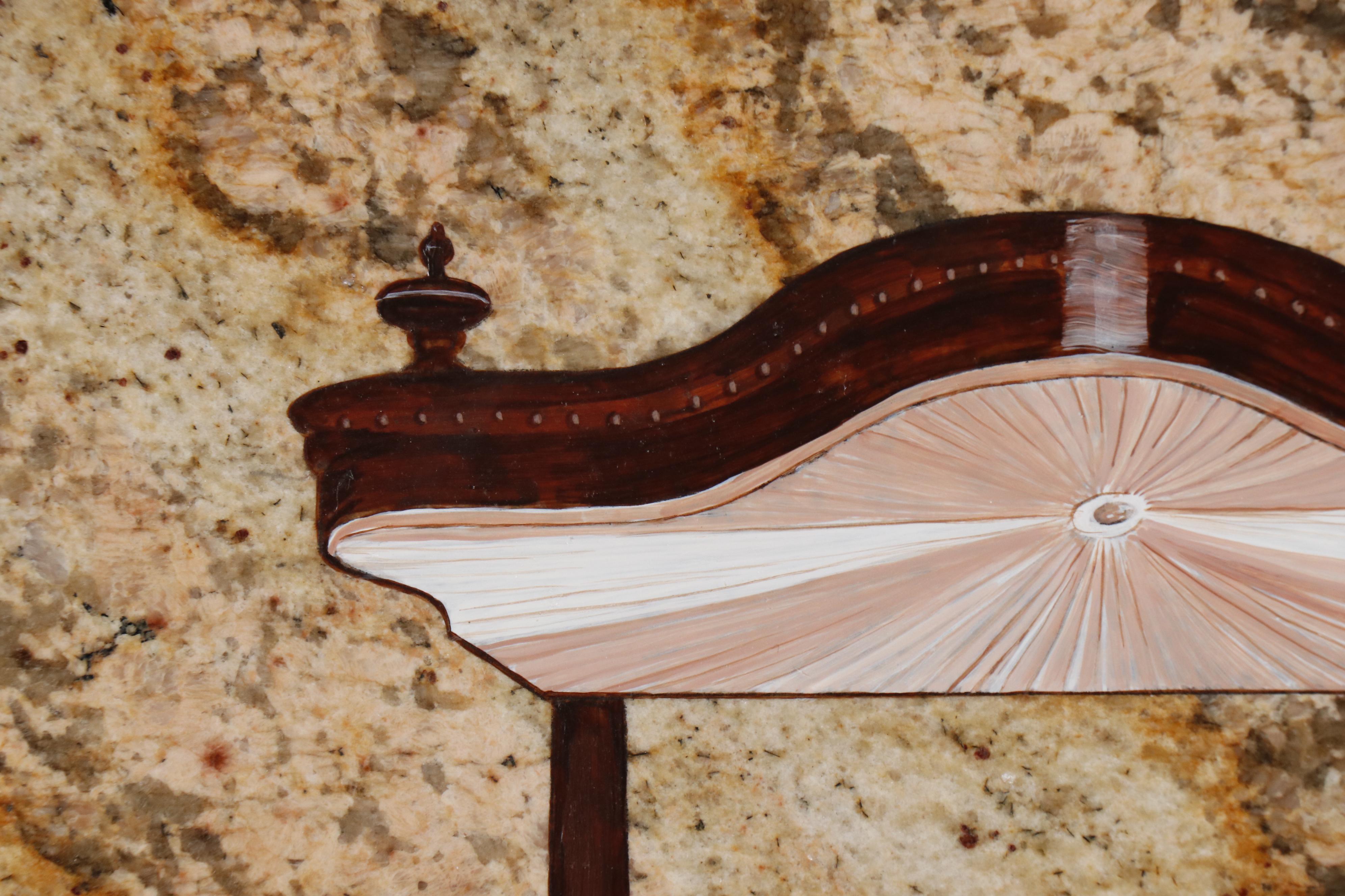 Judy Yates Oil Painting of Bassett Hound on Bed