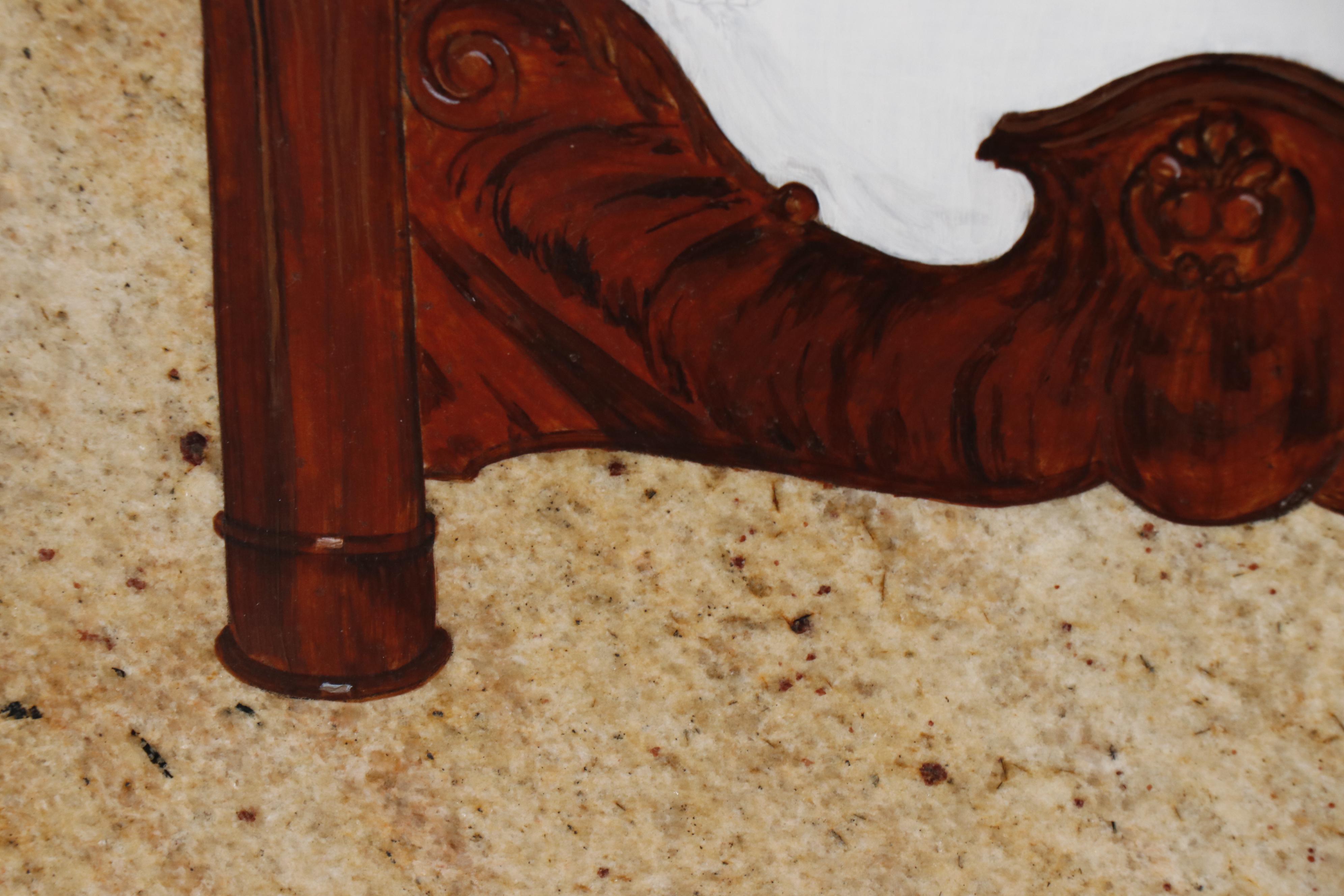 Judy Yates Oil Painting of Bassett Hound on Bed