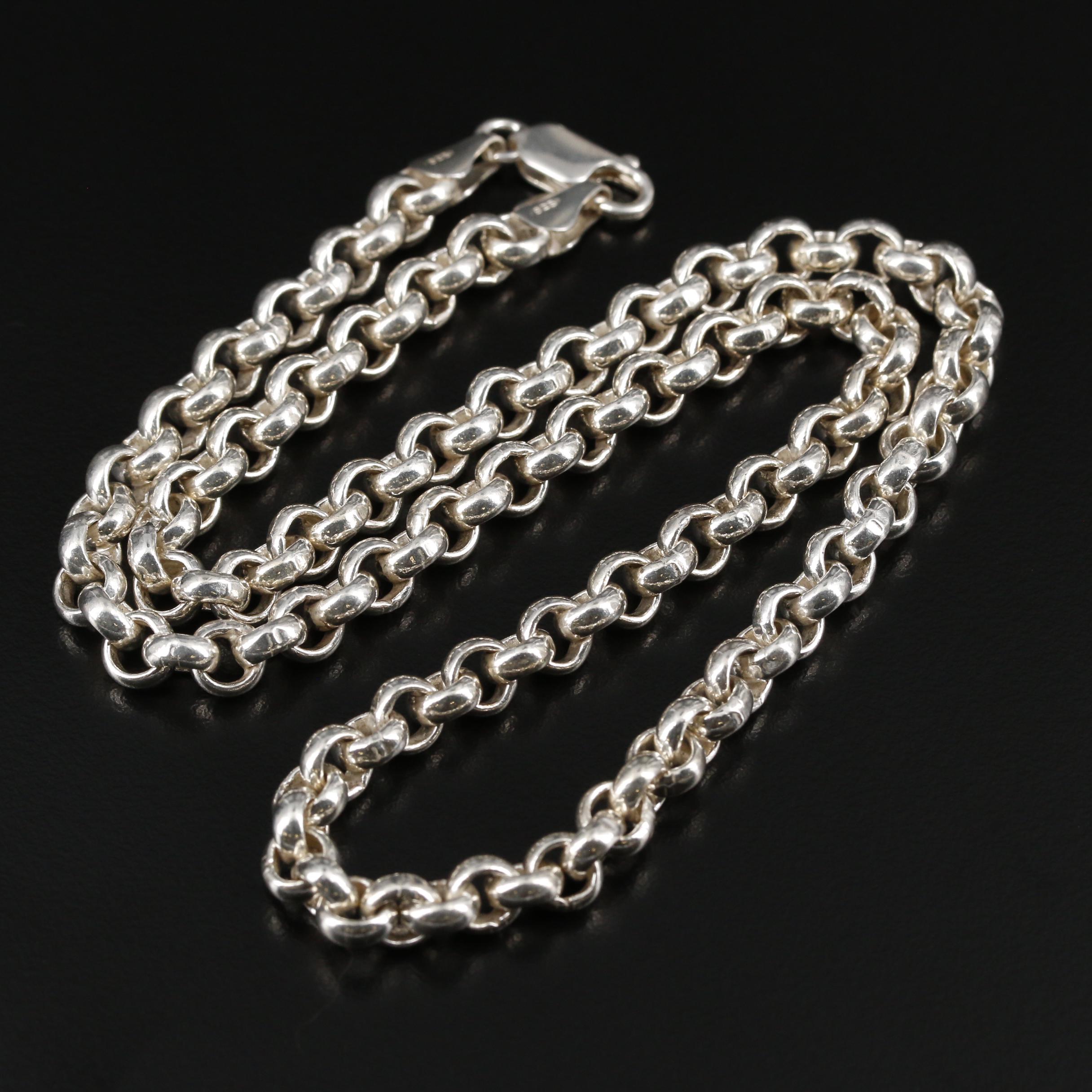 Sterling Silver Rolo Chain Necklace