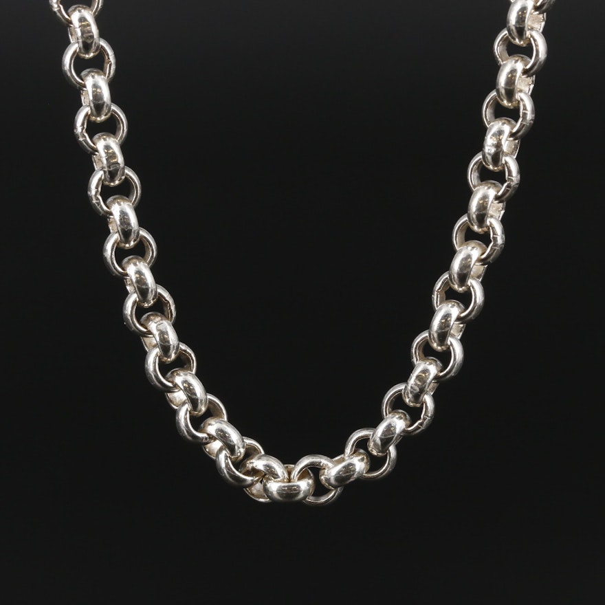 Sterling Silver Rolo Chain Necklace