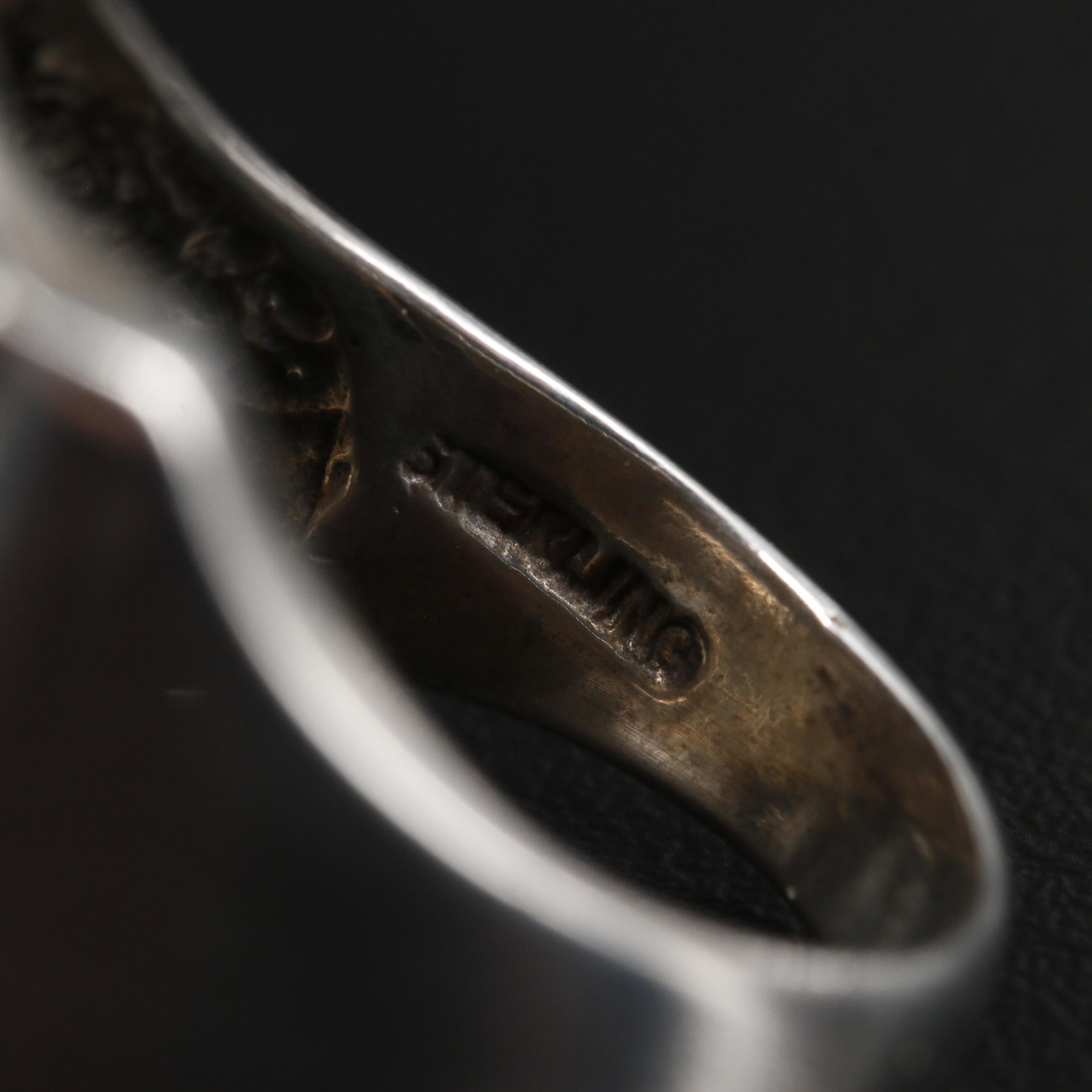 Ted Ott Southwestern Style Sterling Inlaid Gemstone Ring