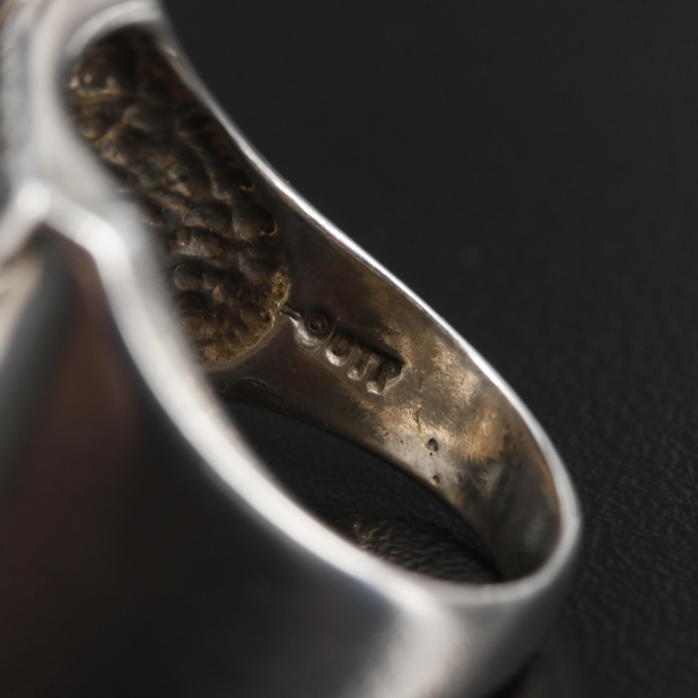 Ted Ott Southwestern Style Sterling Inlaid Gemstone Ring