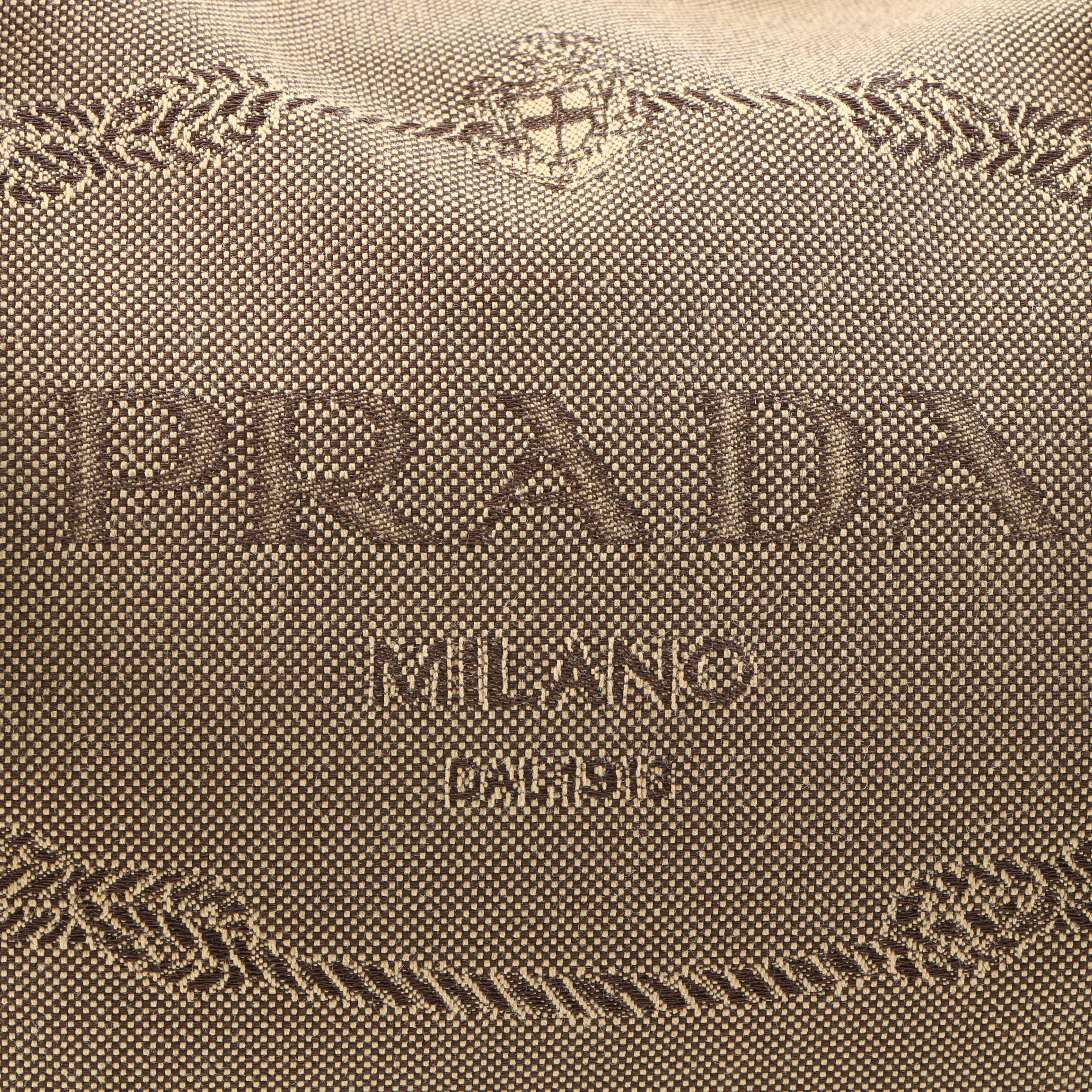 Prada Canapa Canvas Satchel with Vitello Daino Leather Trim