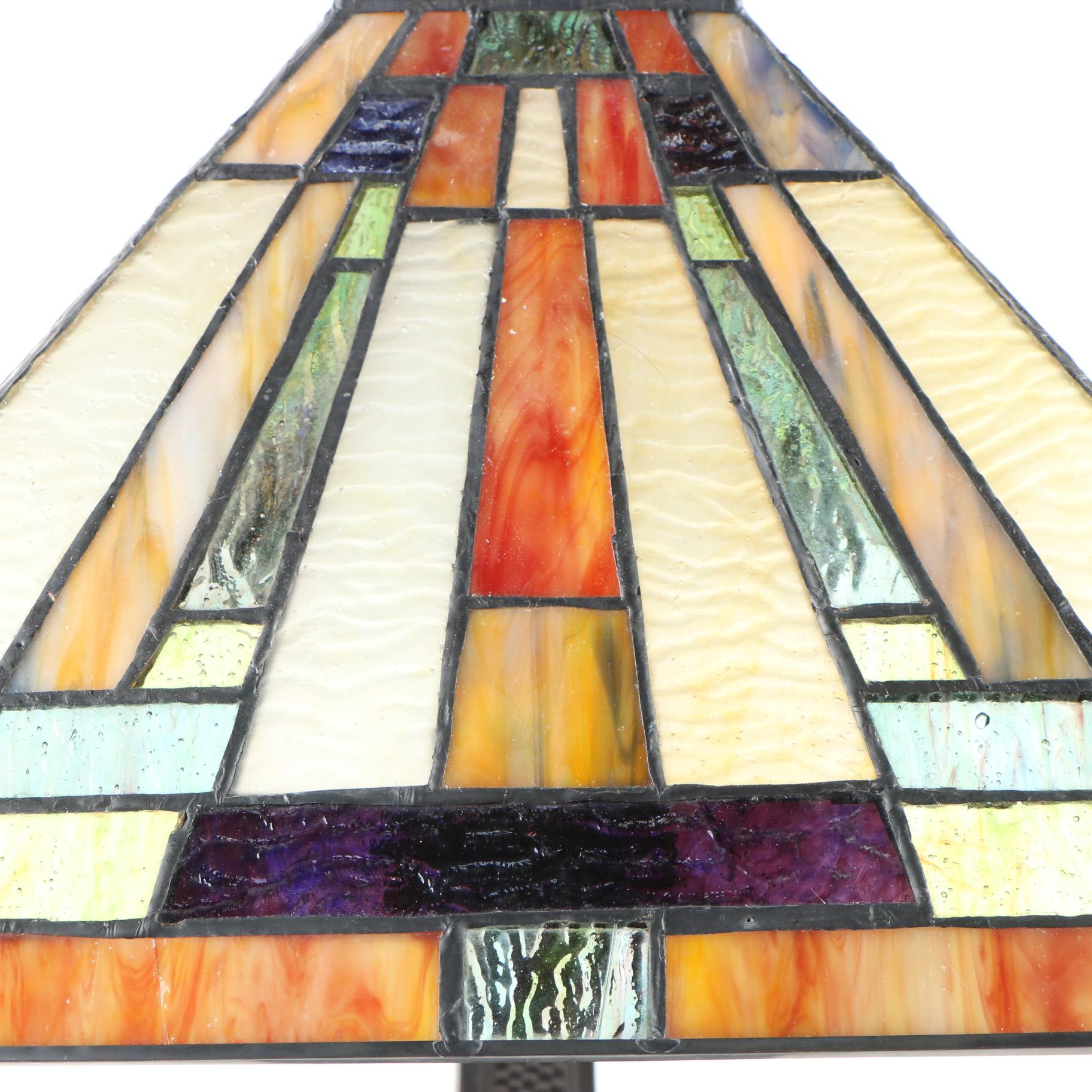 Mission Style Stained Glass Table Lamp
