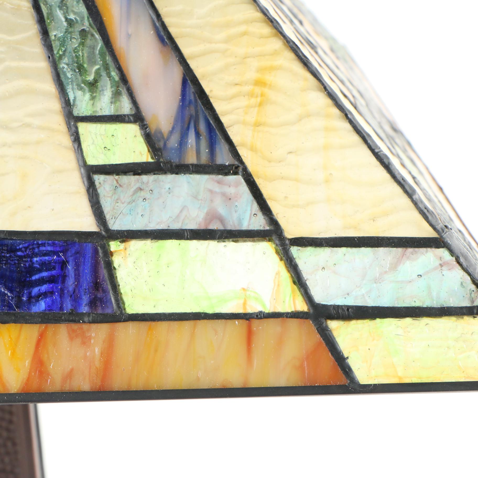 Mission Style Stained Glass Table Lamp