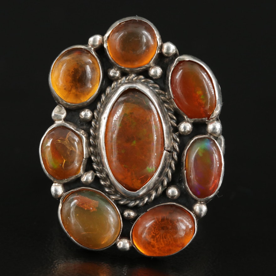 Mexican Sterling Silver Fire Opal Ring