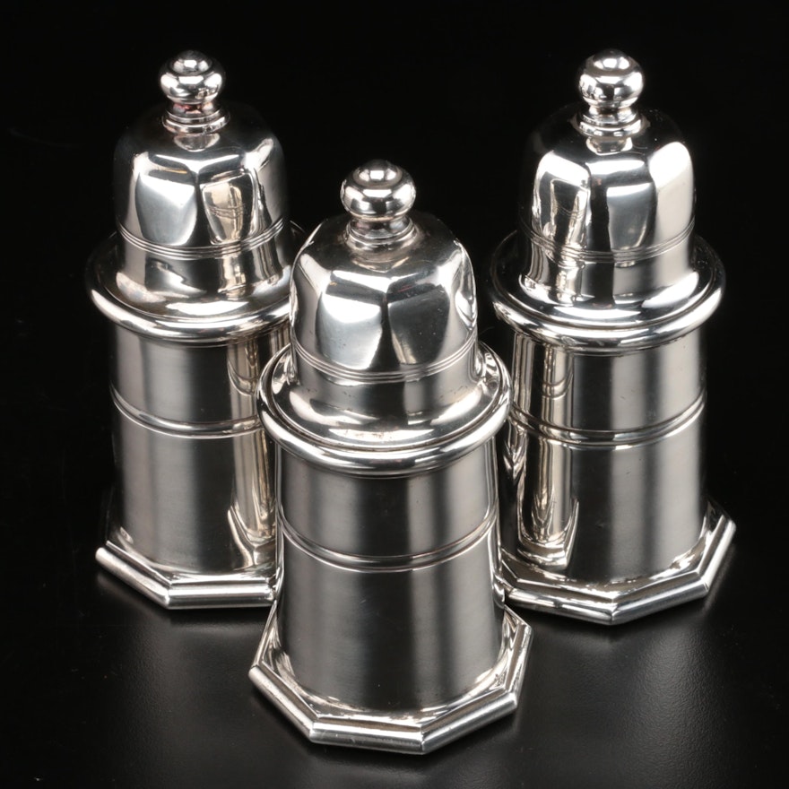 French Christofle Silver Plate Salt and Pepper Grinders