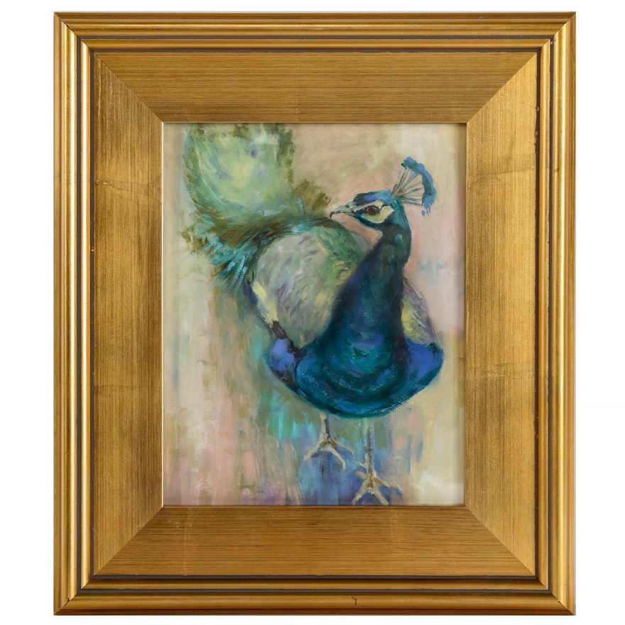 Oil Painting of Peacock