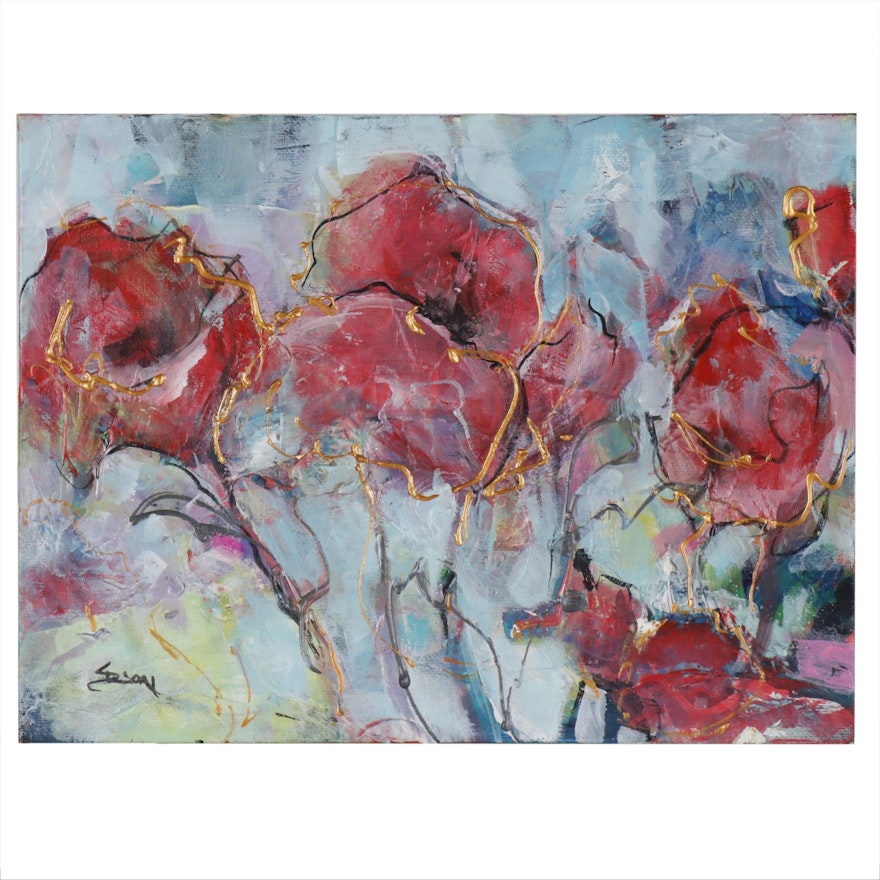 Sue Dion Oil Painting "Wild Poppies"