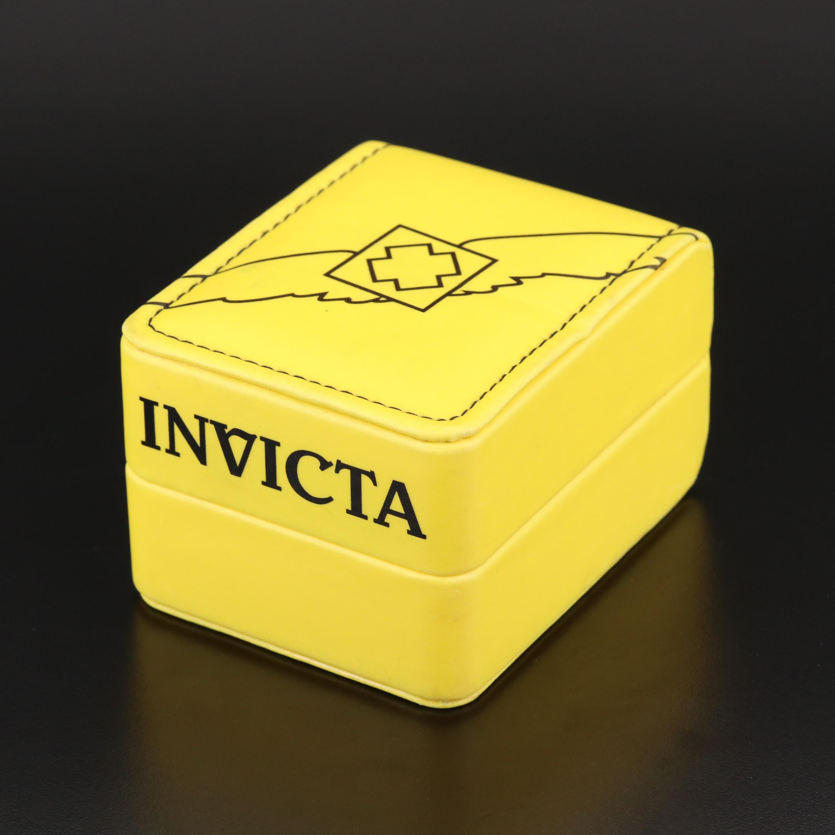 Invicta Skeleton Case Stainless Steel Pocket Watch with Chain Fob