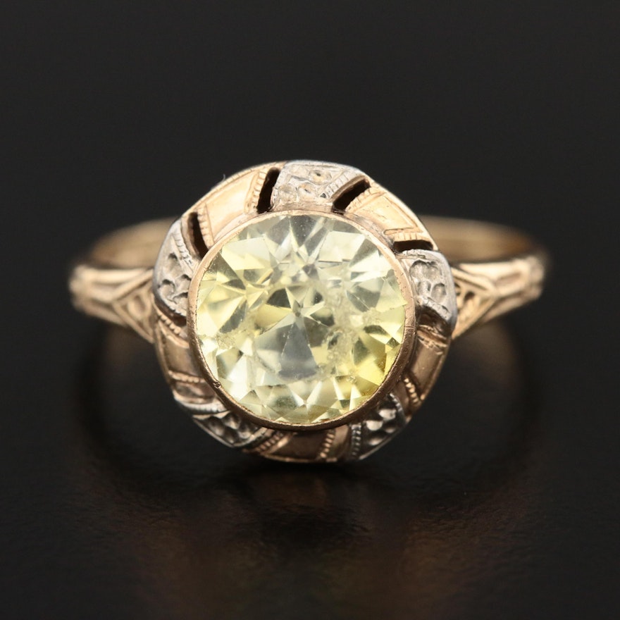 Vintage 10K Yellow Gold Sapphire Ring