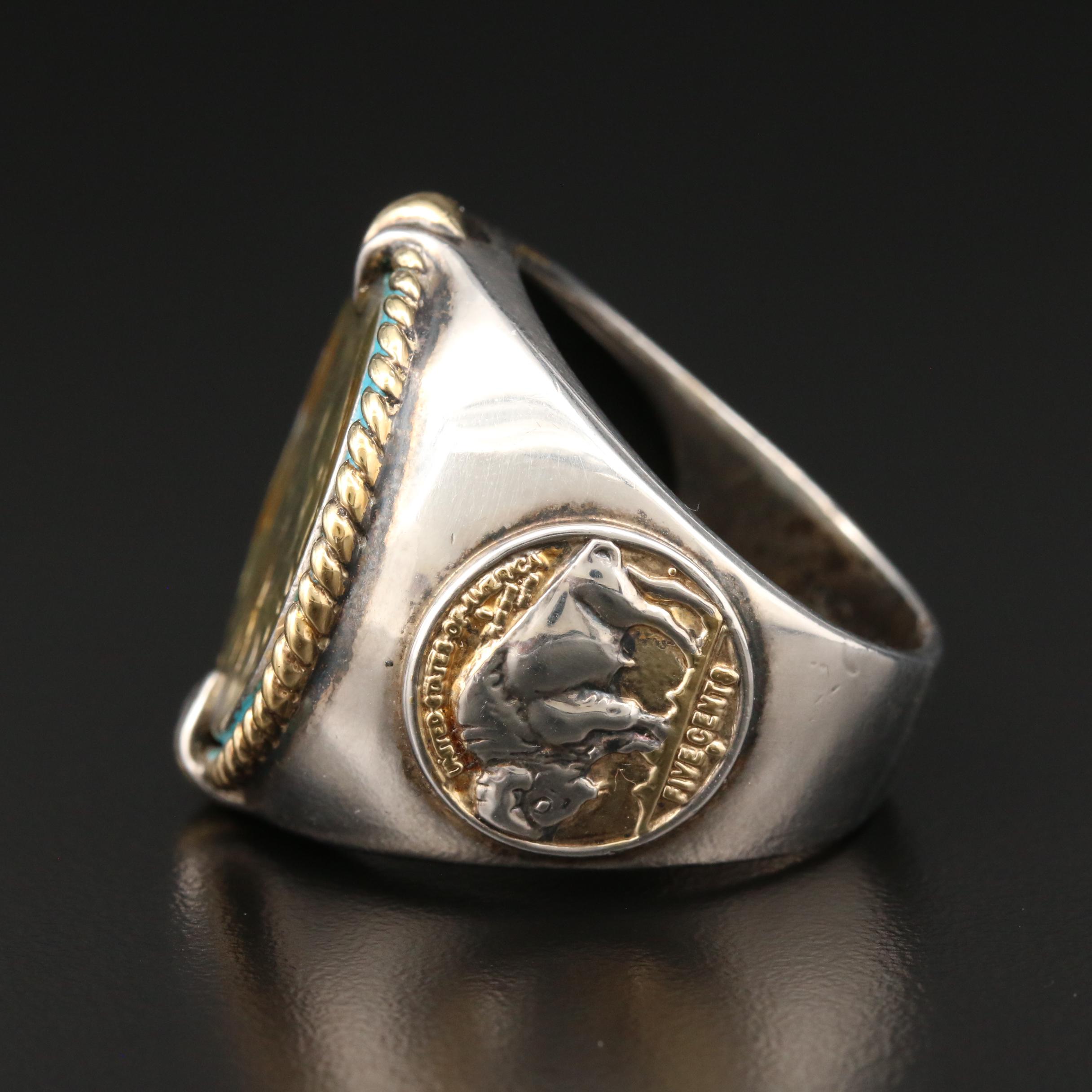Sterling Silver Ring with 1935 Buffalo Nickel